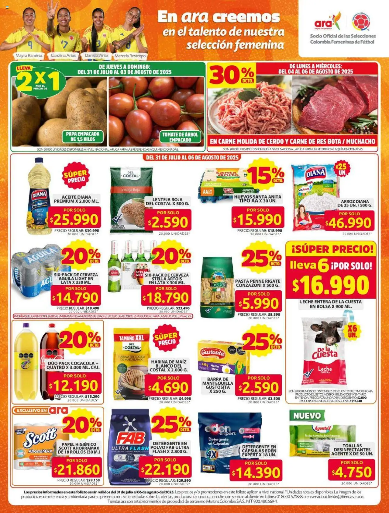 Ara revista - valida desde el 31.07.2025 | Página: 1 | Productos: Maiz, Mantequilla, Caja, Polvo