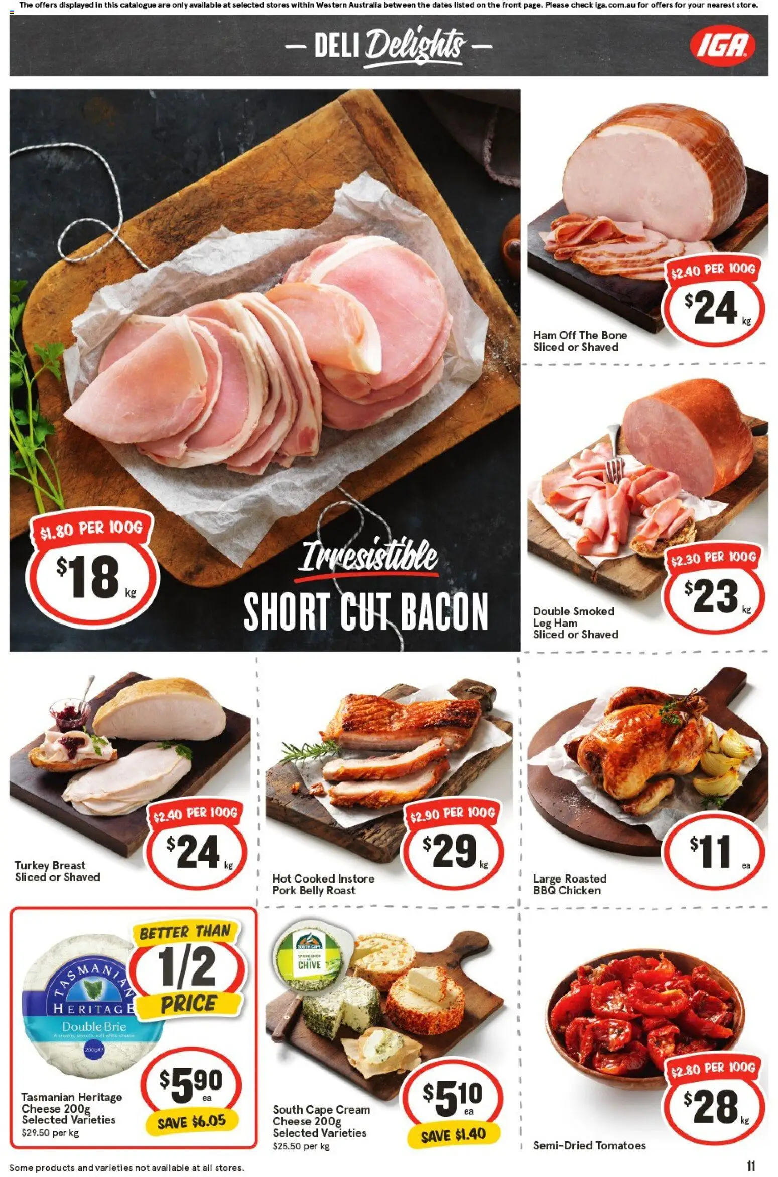 IGA catalogue - valid from 05.11.2025 | Page: 11 | Products: Ham, Chicken, Pork, Tomatoes