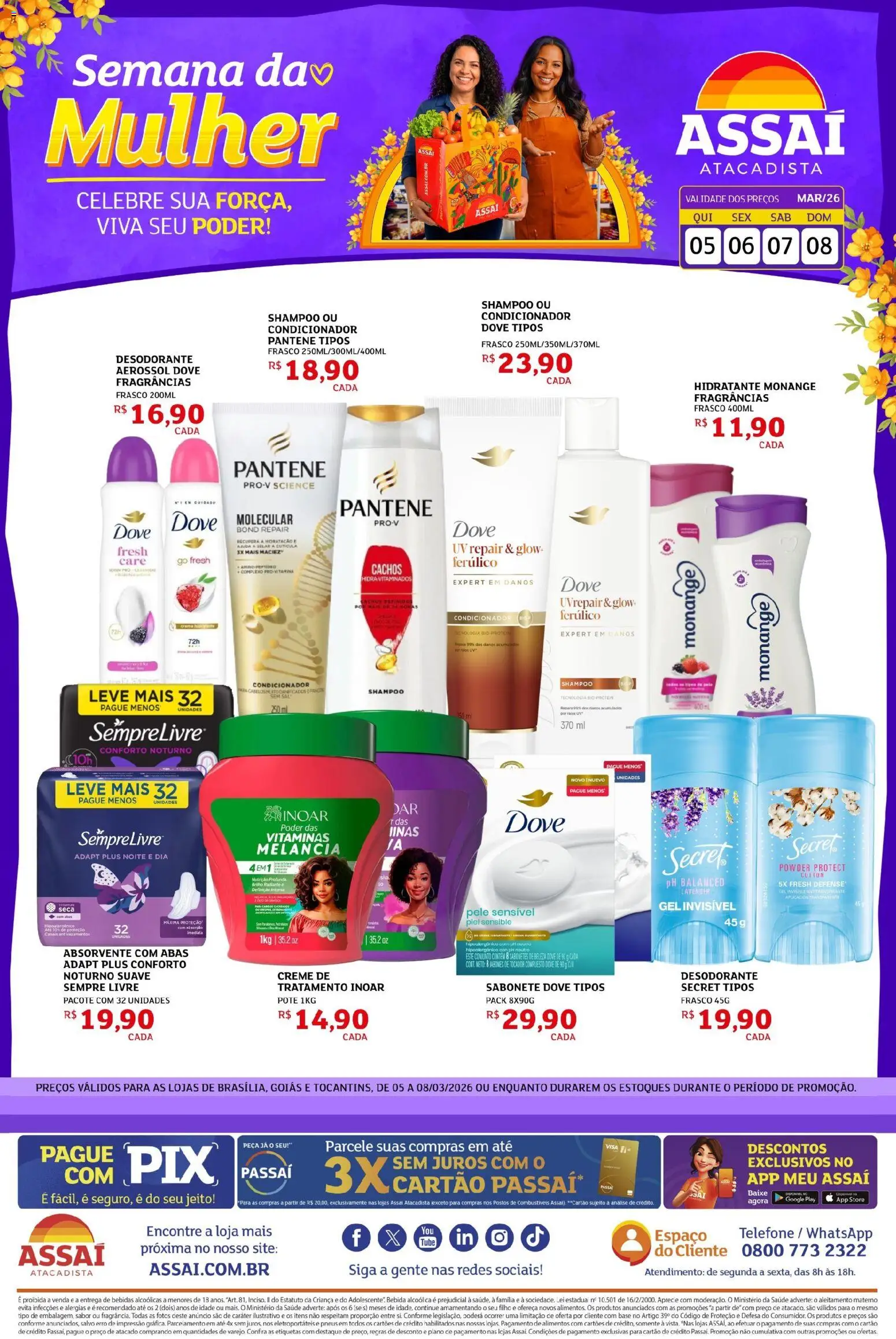 Assaí Atacadista Folheto - válido de 05.03.2026 | Página: 1 | Produtos: Shampoo, Condicionador, Creme, Sabonete