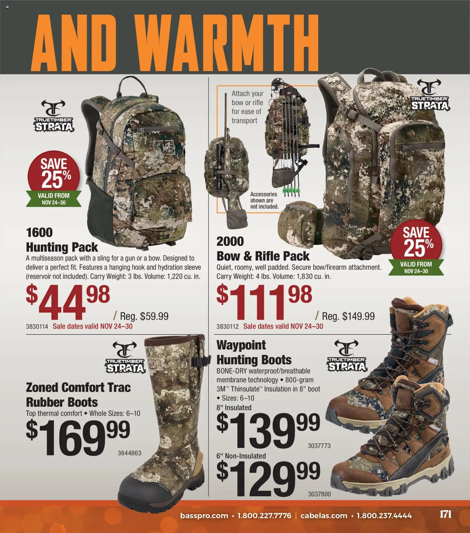 Cabela's Christmas Gift Guide 25 - valid from 01.11.2025 | Page: 171 | Products: Bow, Boots, Gun, Weight