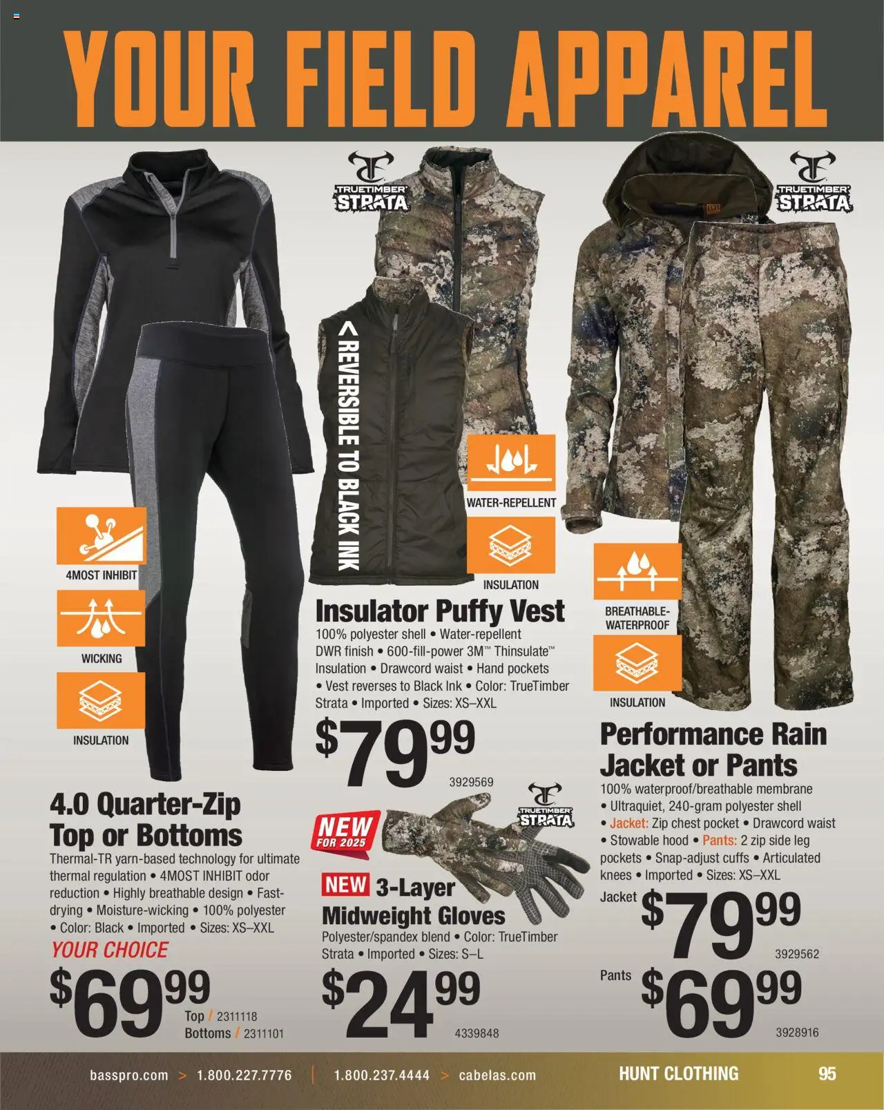 Cabela's Hunting Master 25 - valid from 11.08.2025 | Page: 95 | Products: Vest, Jacket, Pants, Gloves