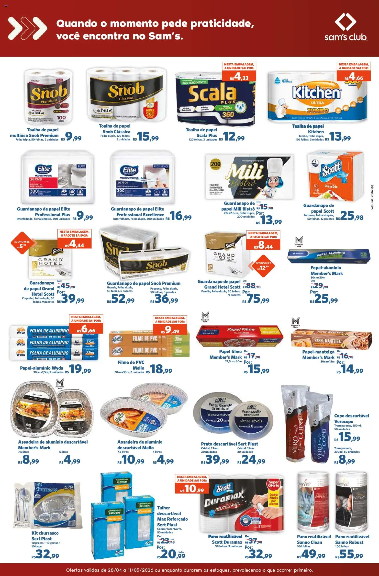Sam's Club Folheto - válido de 28.04.2026 | Página: 6 | Produtos: filme de PVC, Manteiga, Garfos, Assadeira