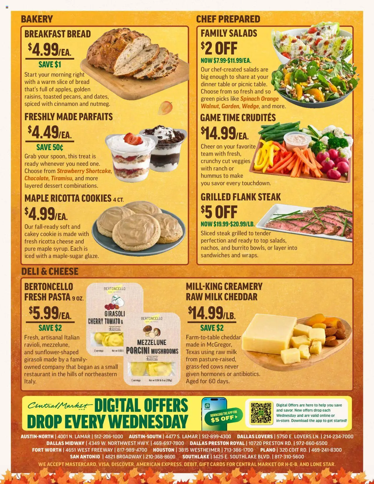 Central Market Weekly Ad - valid from 08.10.2025 | Page: 4 | Products: Mushrooms, Spinach, Milk, Game