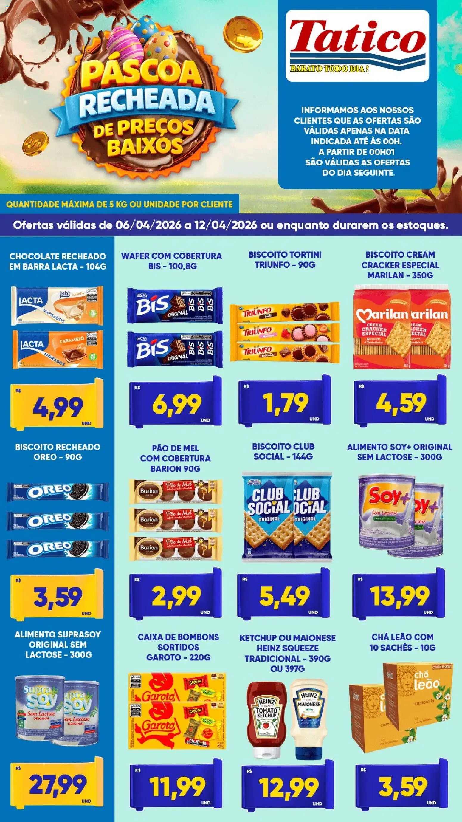 Tatico Folheto - válido de 06.04.2026 | Página: 5 | Produtos: Chá, Mel, Ketchup, Maionese