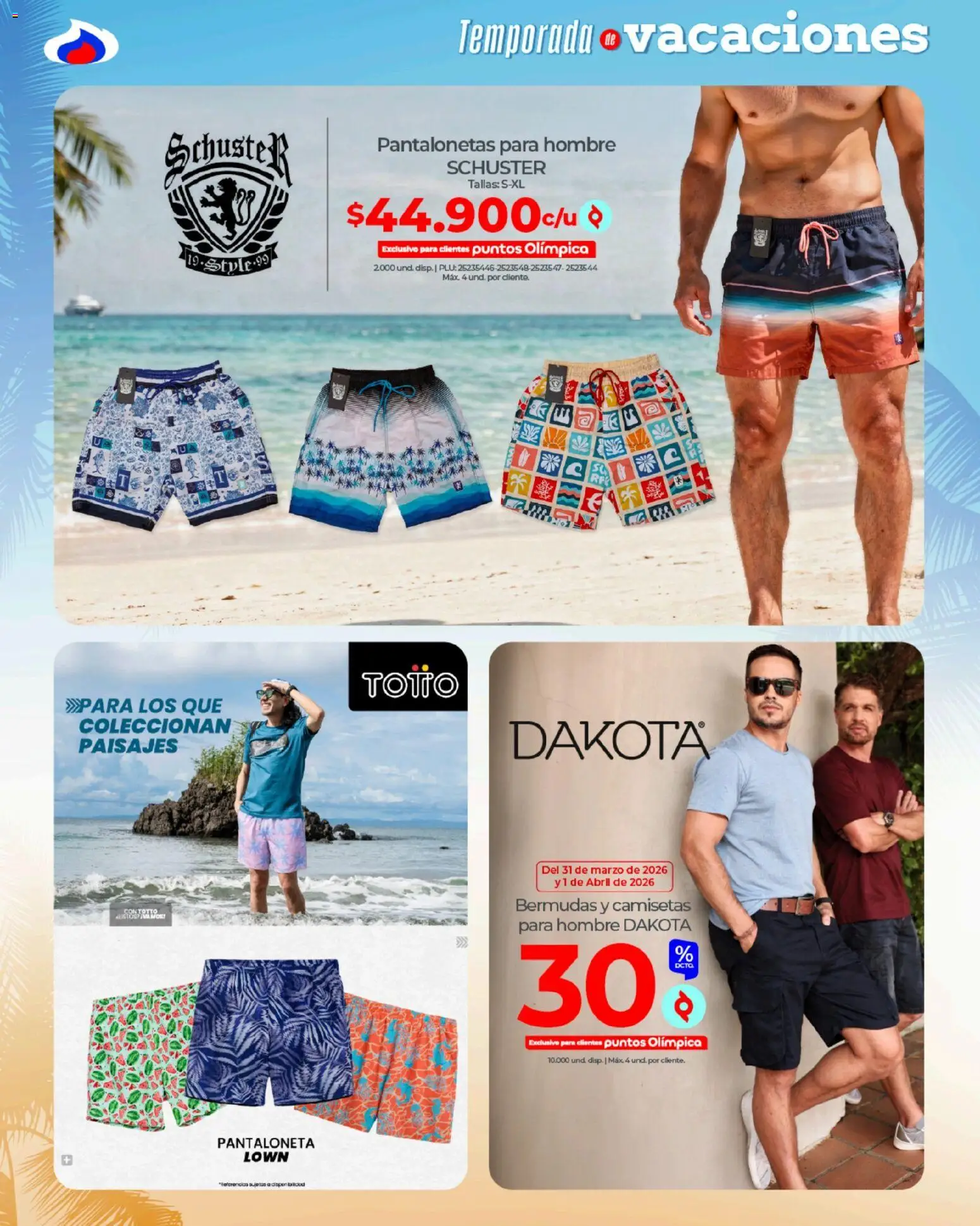 Olímpica catálogo revista - valida desde el 17.03.2026 | Página: 6 | Productos: Pantaloneta, Bermudas