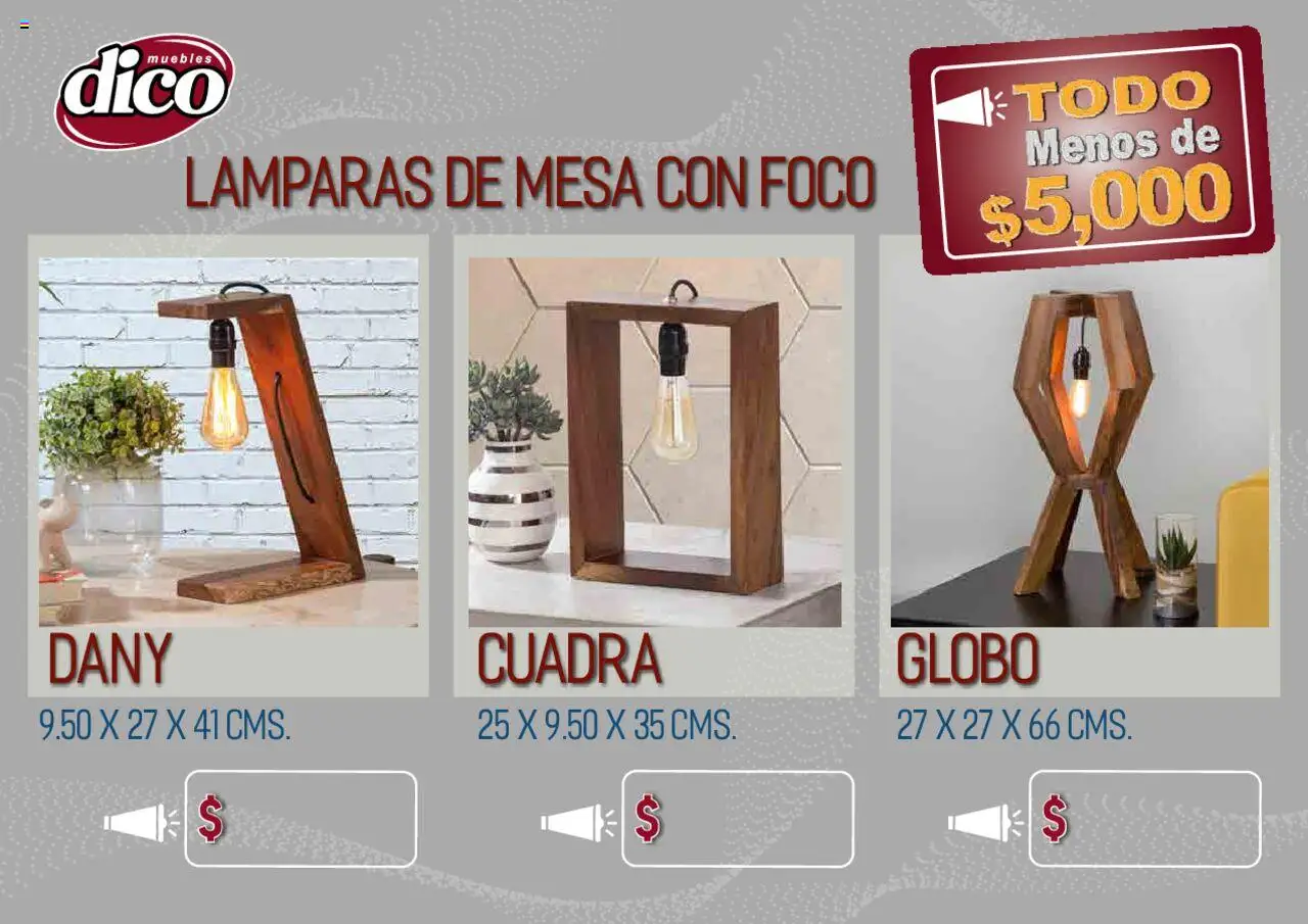 Nuevas ofertas de Muebles Dico válidas en toda la República Mexicana desde el 12.02.2025. ¡Encuentra las mejores ofertas en Muebles Dico catálogo Todo Menos! | Página: 92 | Productos: Mesa, Foco