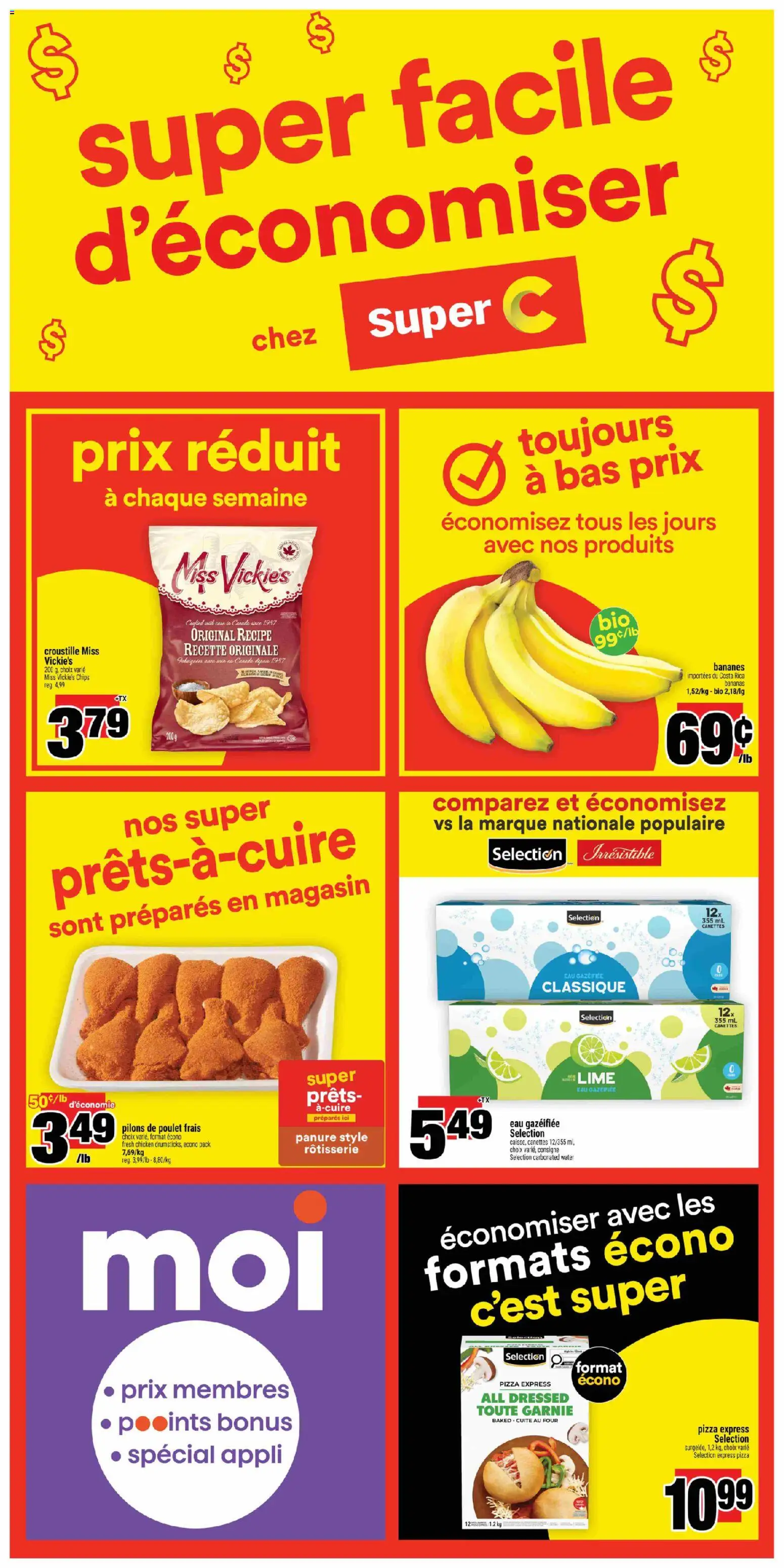 Super C flyer valid from 15.01.2026 | Page: 10 | Products: Chips, Pizza, Chicken, Bananas