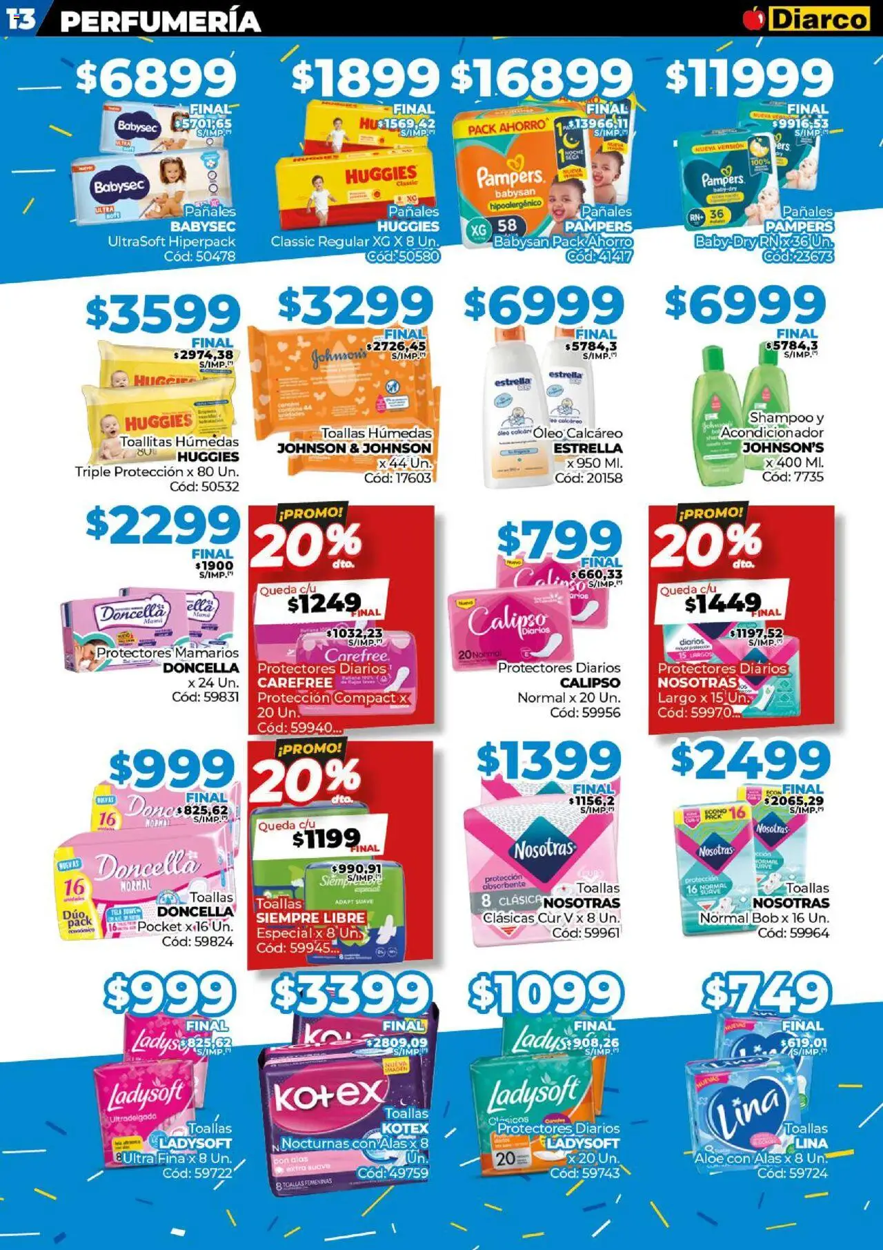 Diarco ofertas │ válido desde el 08.09.2025 | Página: 13 | Productos: Toallas, Shampoo, Acondicionador, Toallitas húmedas