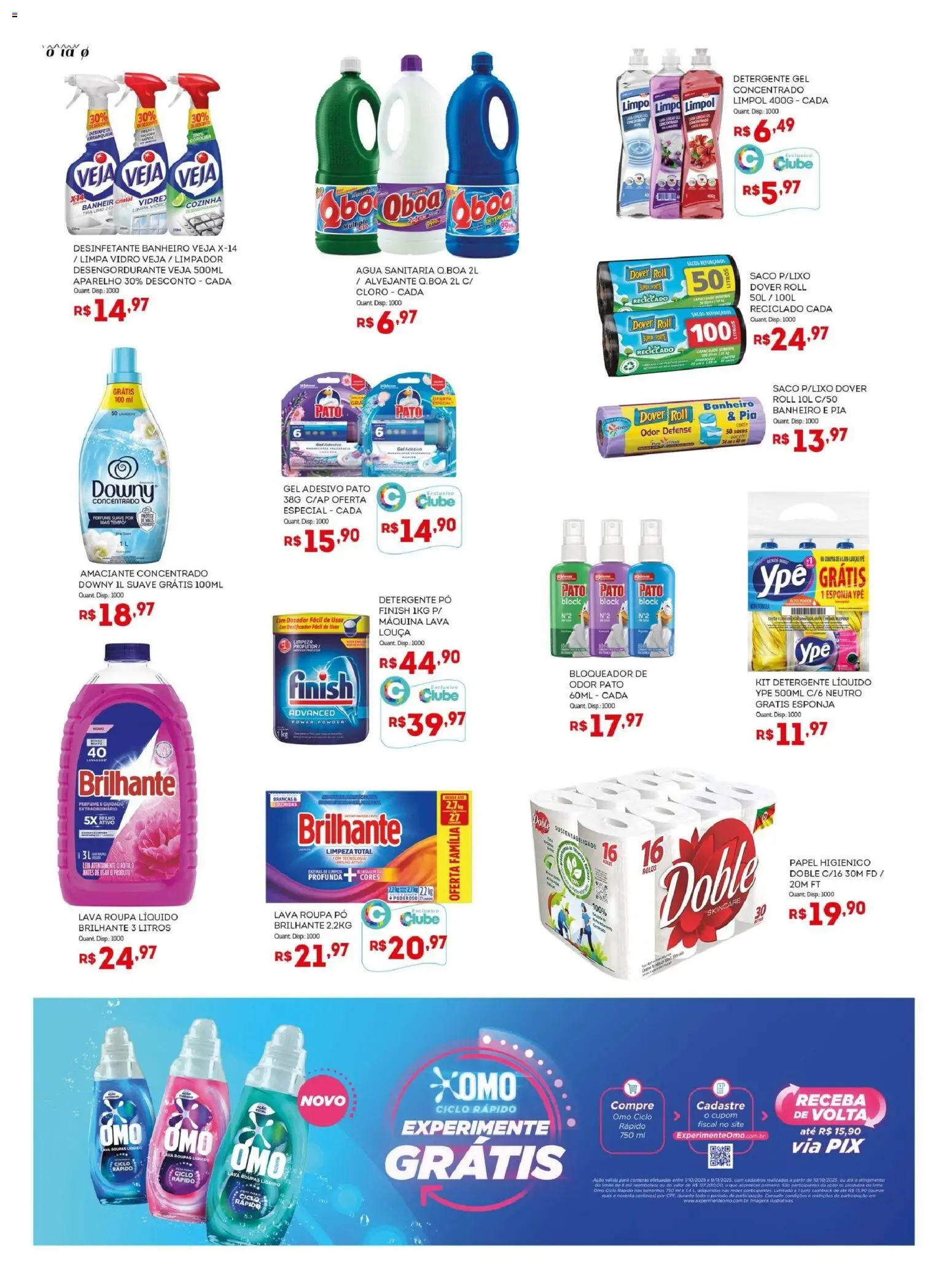 Bistek Supermercados Folheto - válido de 22.10.2025 | Página: 14 | Produtos: Desengordurante, Papel higiênico, Amaciante, Água sanitária