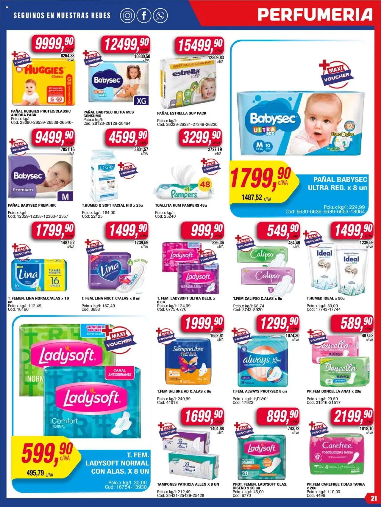 Maxiconsumo ofertas │ válido desde el 23.06.2025 | Página: 21 | Productos: Tampones, Toallas, Cava