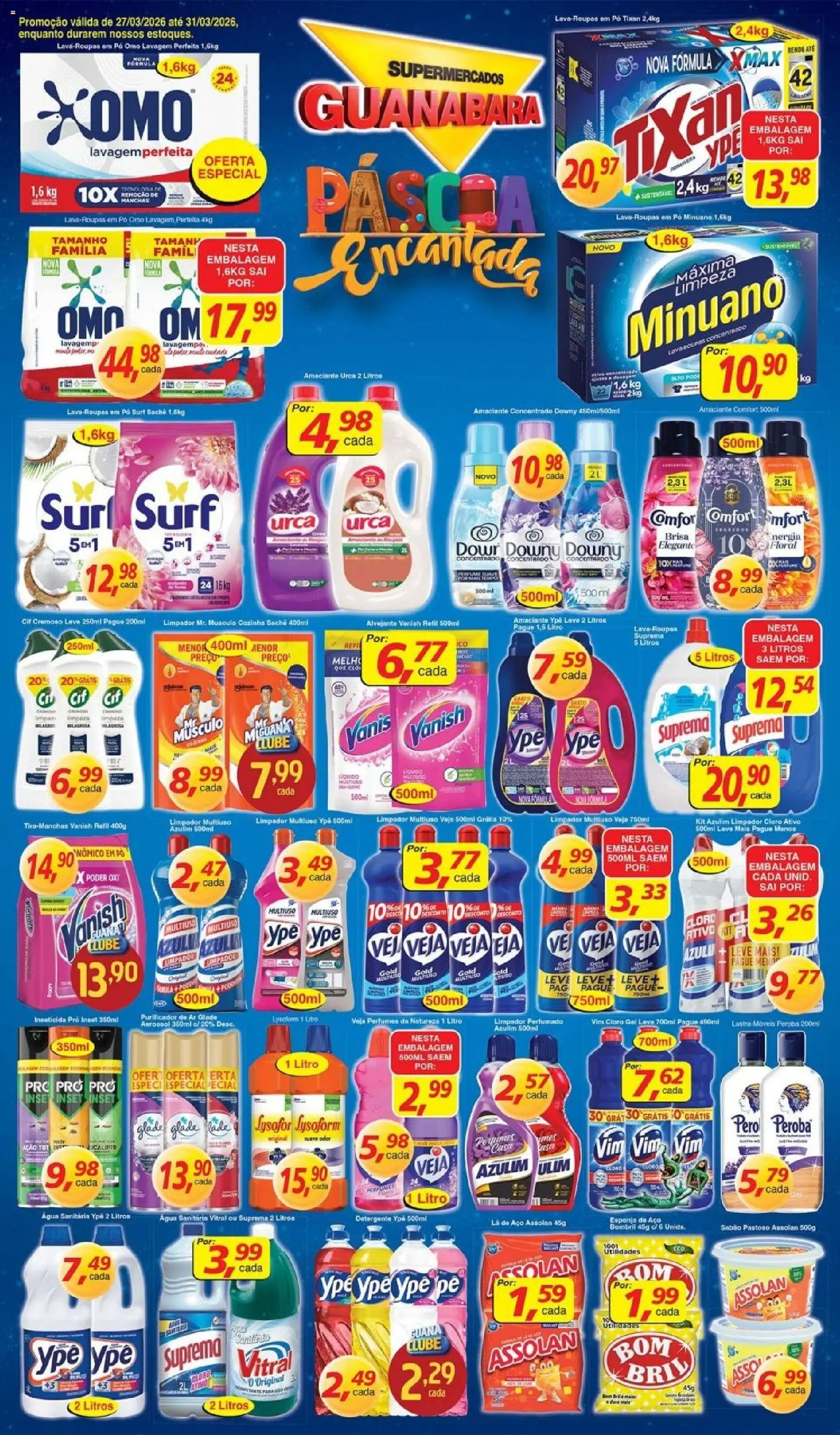 Supermercados Guanabara Folheto - válido de 27.03.2026 | Página: 11 | Produtos: Purificador de ar, Limpador multiuso, Sabão, Amaciante urca