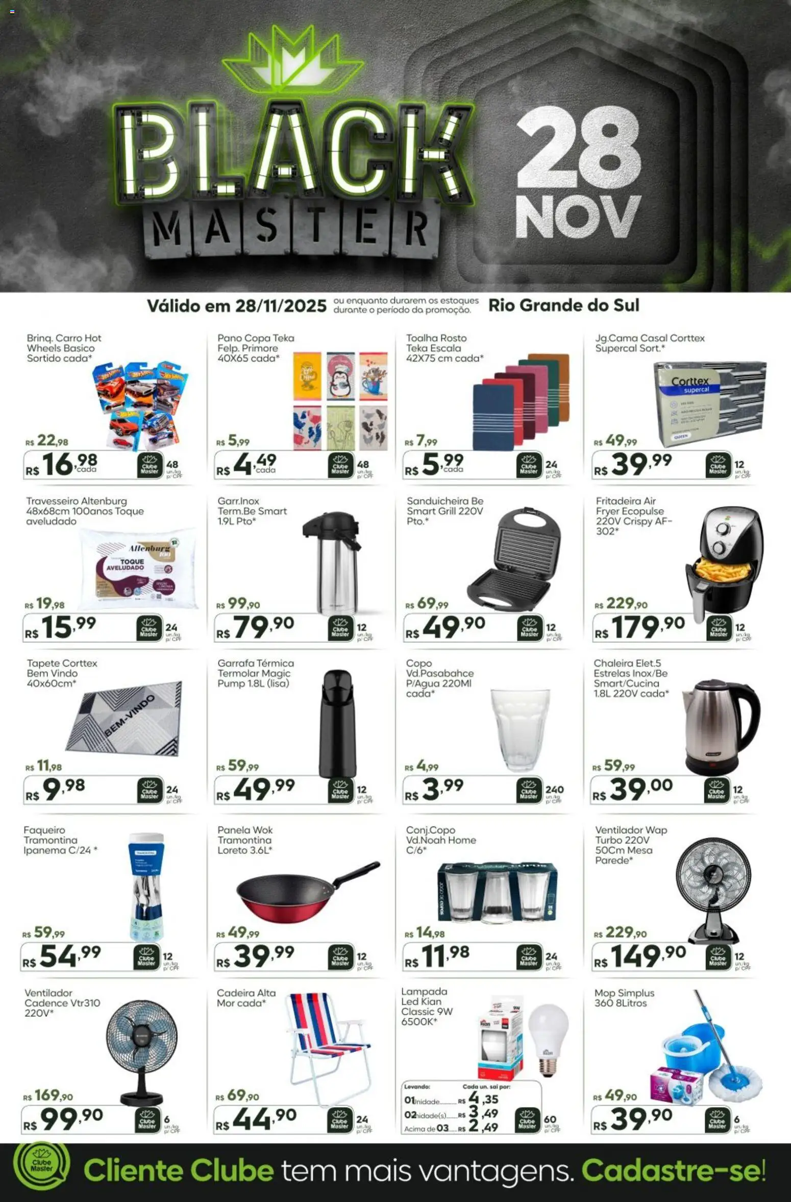 Master Folheto - válido de 28.11.2025 | Página: 5 | Produtos: Chaleira, Ventilador, Sanduicheira, Copos