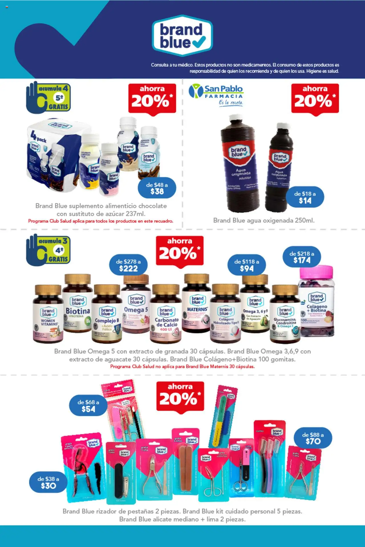 Nuevas ofertas de Farmacia San Pablo válidas en toda la República Mexicana desde el 19.10.2025. ¡Encuentra las mejores ofertas en Farmacia San Pablo catálogo! | Página: 5 | Productos: Agua oxigenada, Lima, Aguacate, Alicate