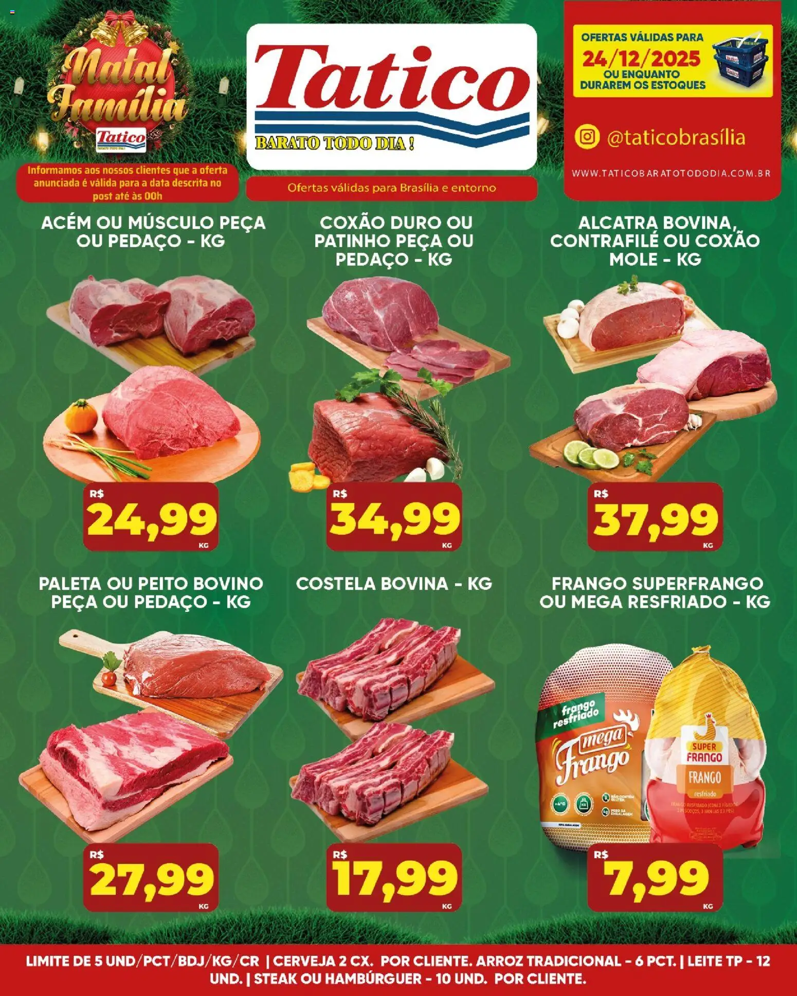 Tatico Folheto - válido de 24.12.2025 | Página: 33 | Produtos: Acém, Leite, Arroz, Frango