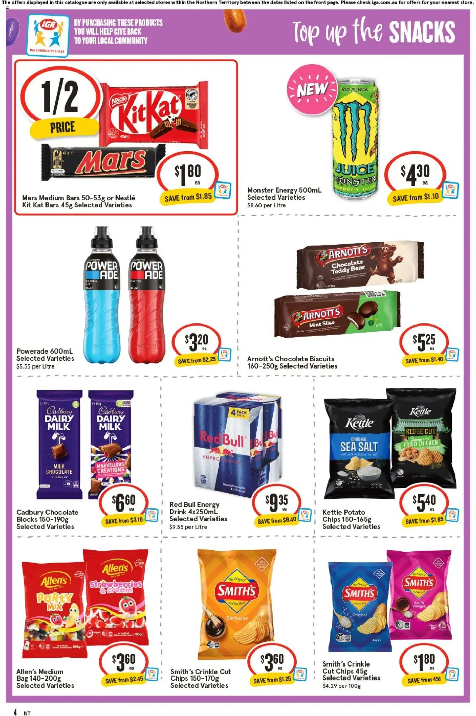 IGA catalogue - valid from 29.03.2026 | Page: 4 | Products: Milk, Chocolate, Chicken, Strawberries