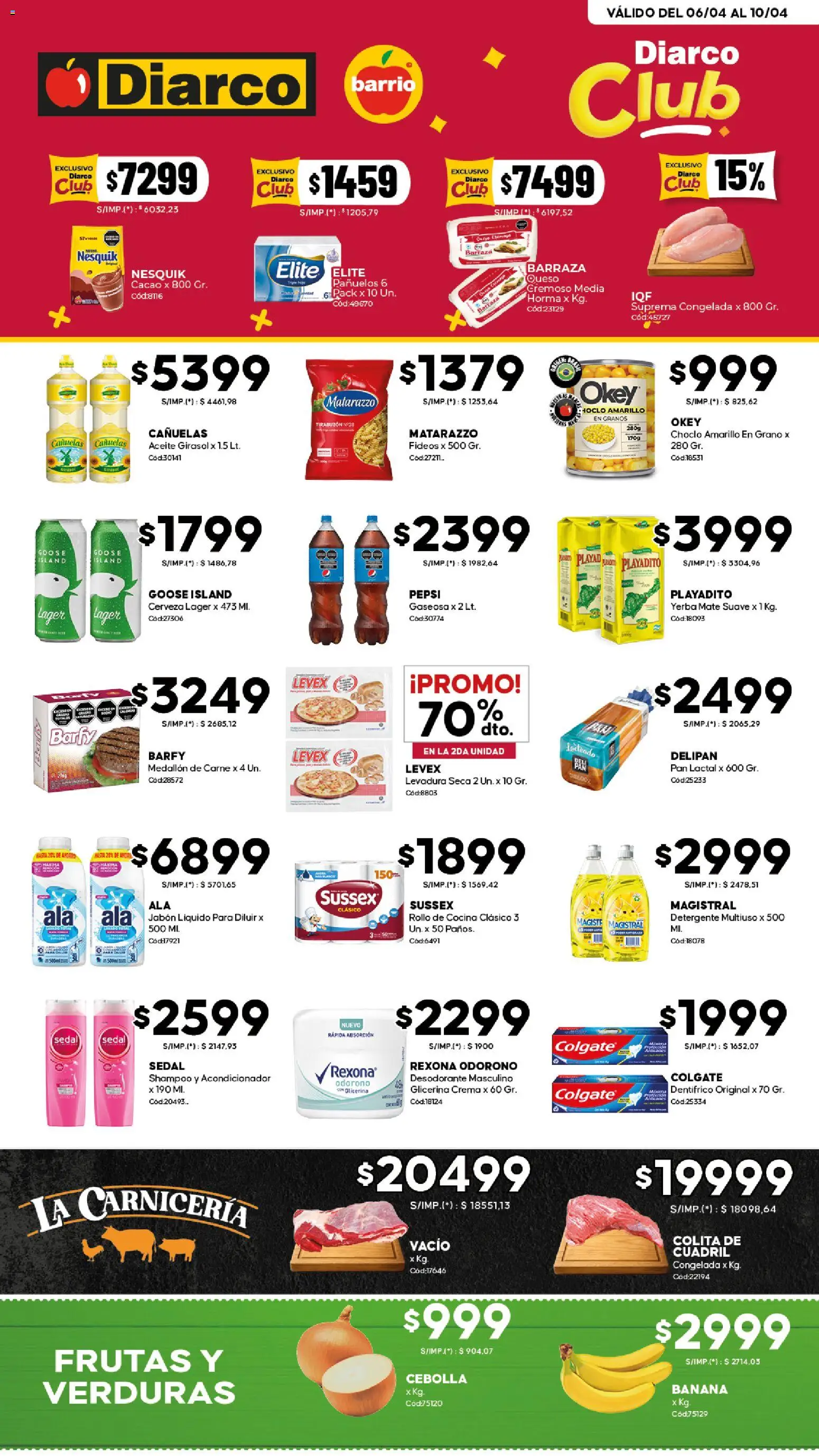 Diarco - Ofertas Diarco Barrio │ válido desde el 06.04.2026 | Página: 1 | Productos: Yerba, Queso, Pan, Crema
