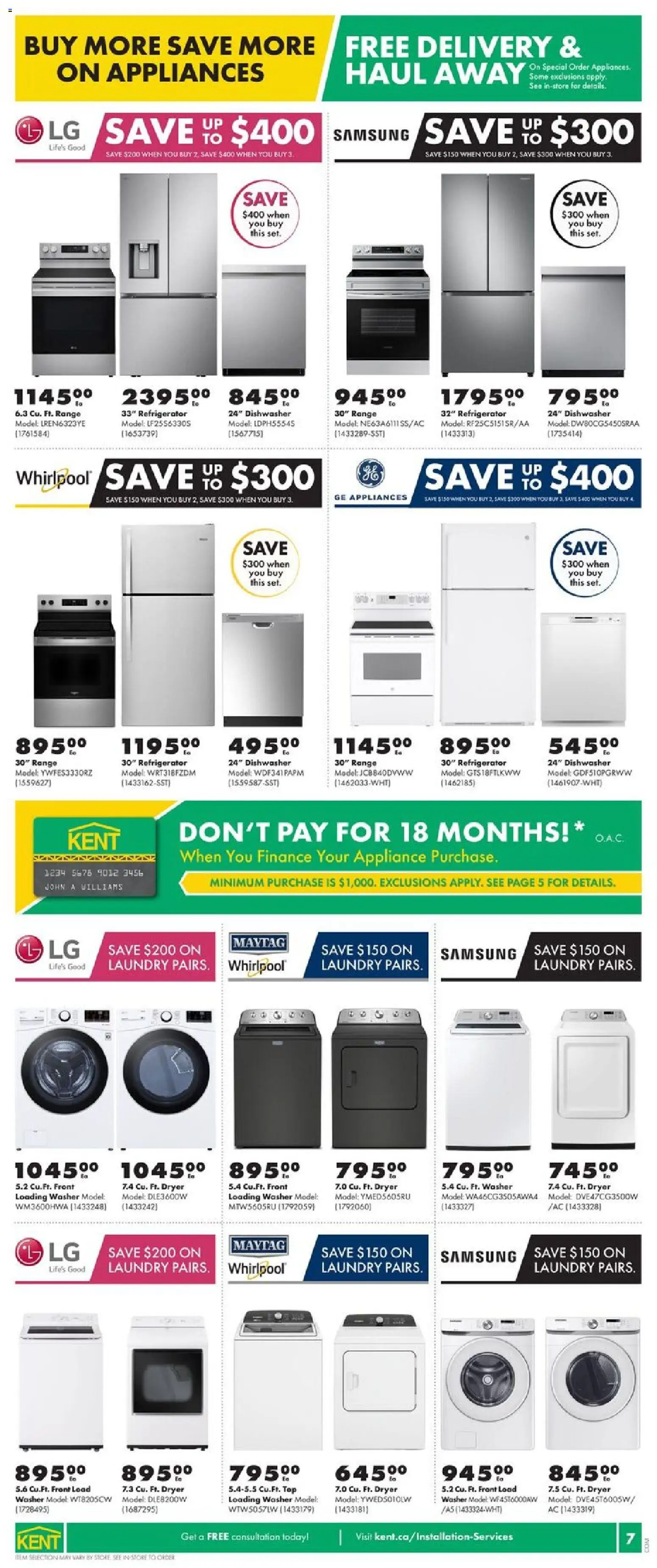 Kent flyer valid from 04.12.2025 | Page: 7 | Products: Refrigerator, Dryer, Dishwasher