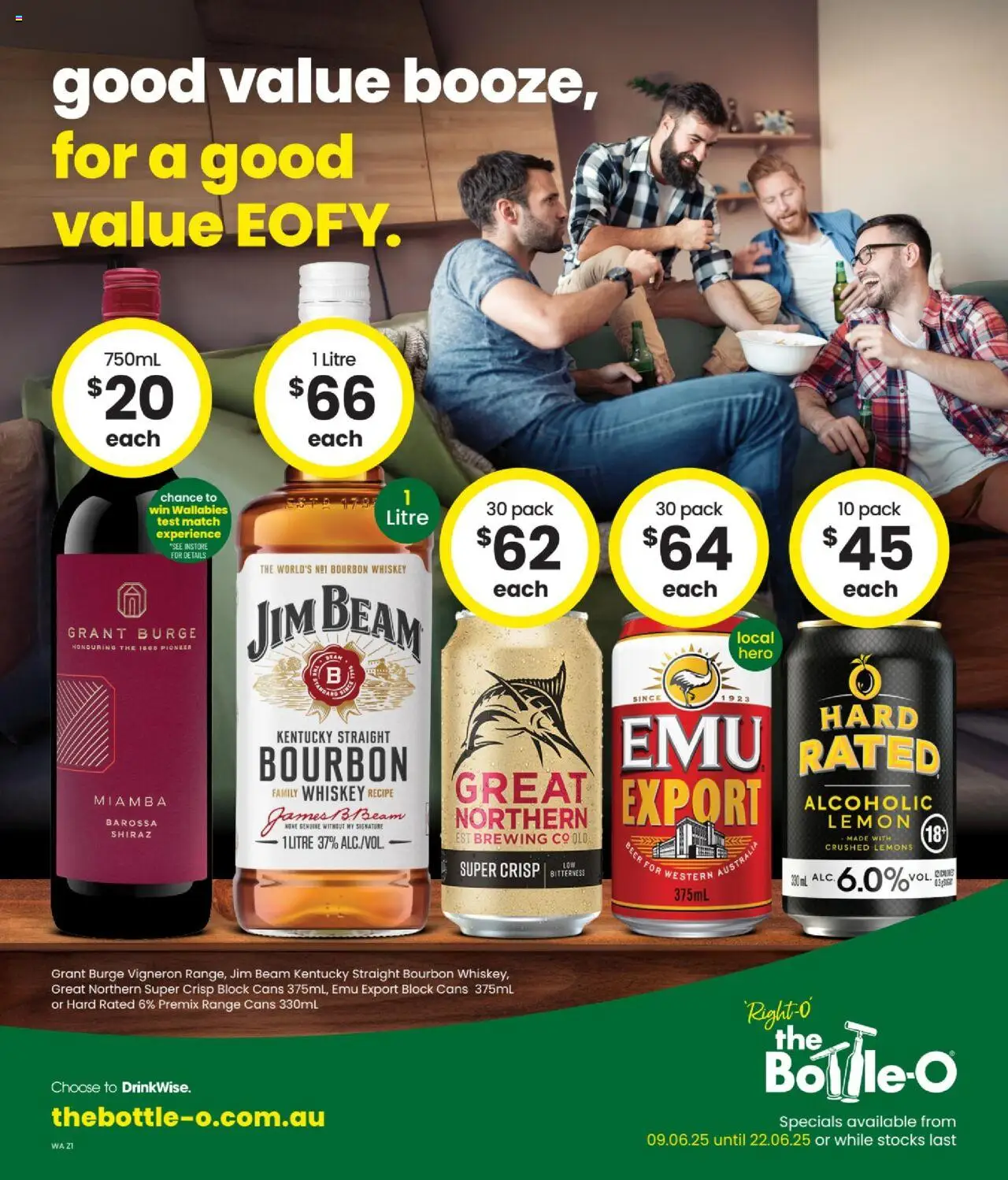 The Bottle-O catalogue - valid from 09.06.2025 | Page: 1 | Products: Bourbon, Whiskey, Lemon