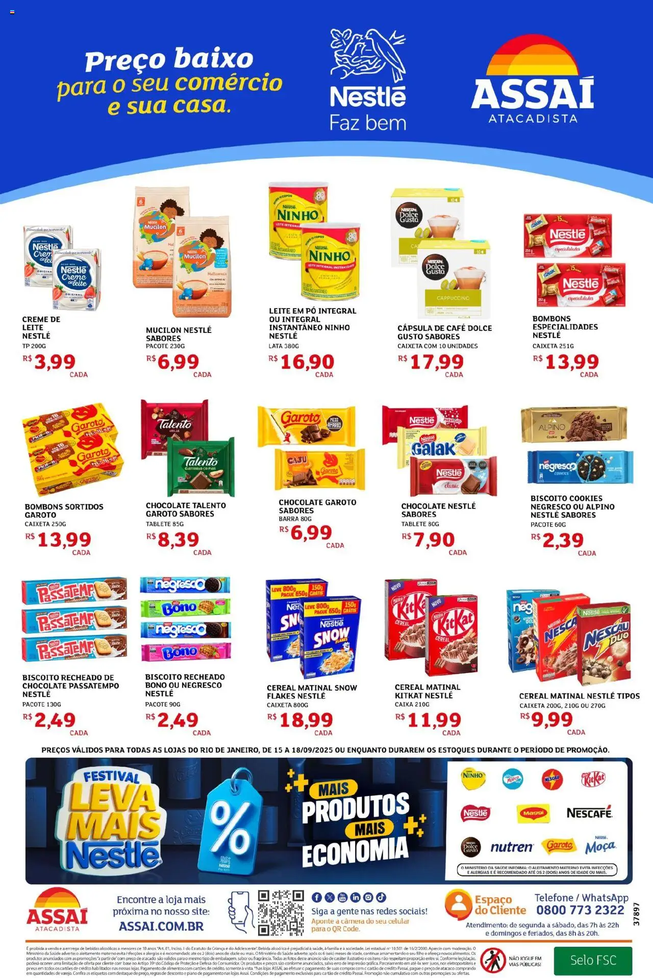 Assaí Atacadista Folheto - válido de 15.09.2025 | Página: 4 | Produtos: Caixa, Leite, Café, Base