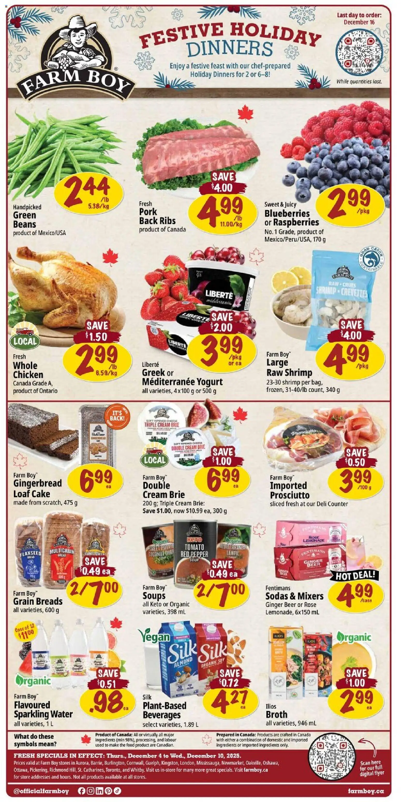 Farm Boy flyer valid from 04.12.2025 | Page: 1 | Products: Cream, Case, Yogurt, Pork
