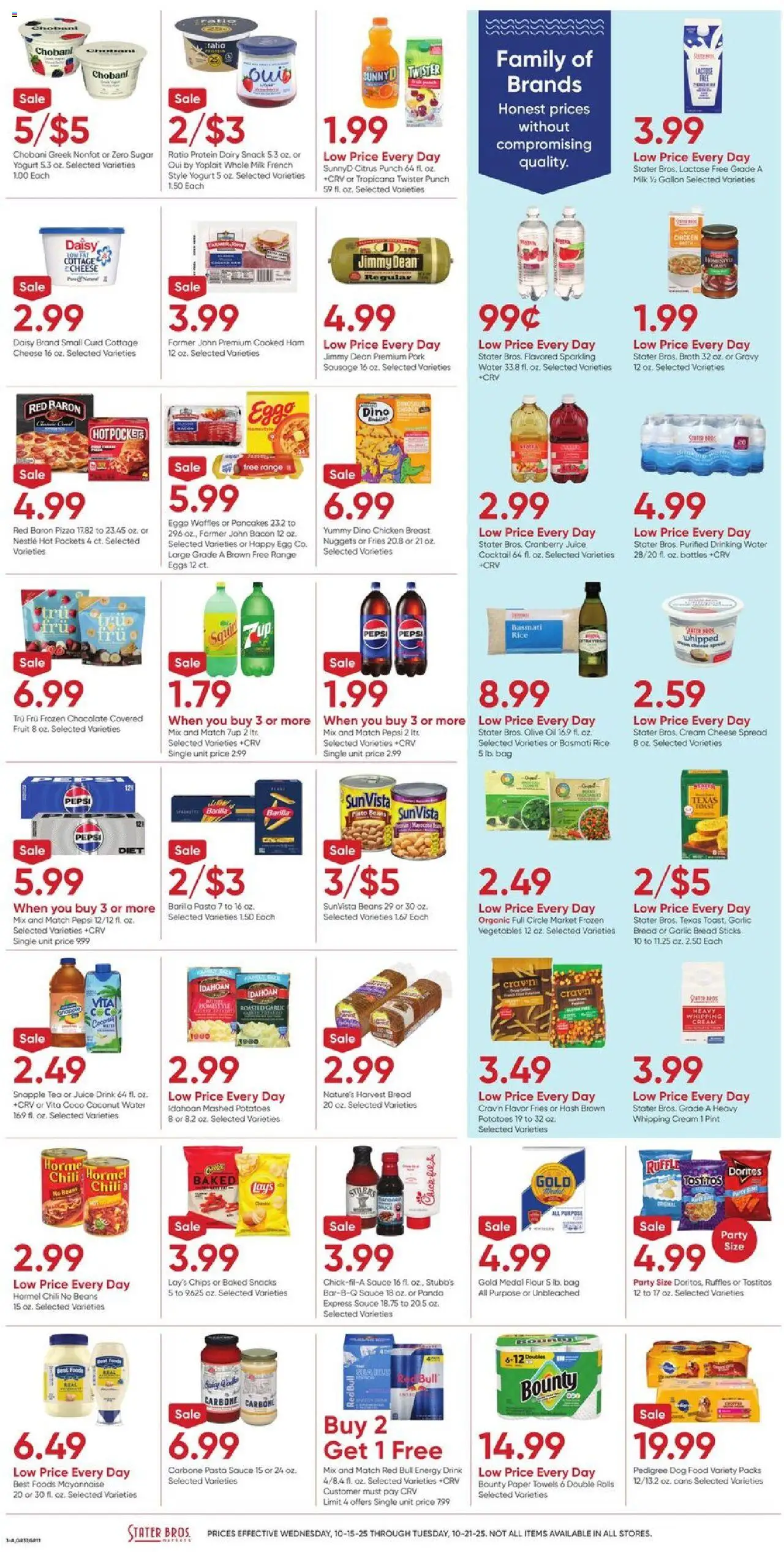 Stater Bros Weekly Ad - valid from 15.10.2025 | Page: 3 | Products: Bread, Ham, Cream, Bag