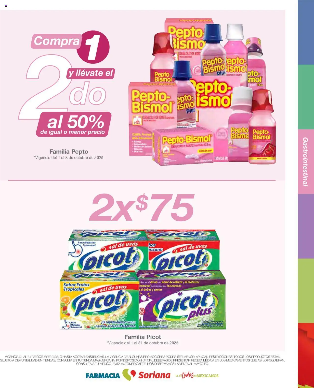 Nuevas ofertas de Soriana válidas en toda la República Mexicana desde el 01.10.2025. ¡Encuentra las mejores ofertas en Soriana - Folleto Farmacia Mercado Nacional! | Página: 4 | Productos: Sal, Té