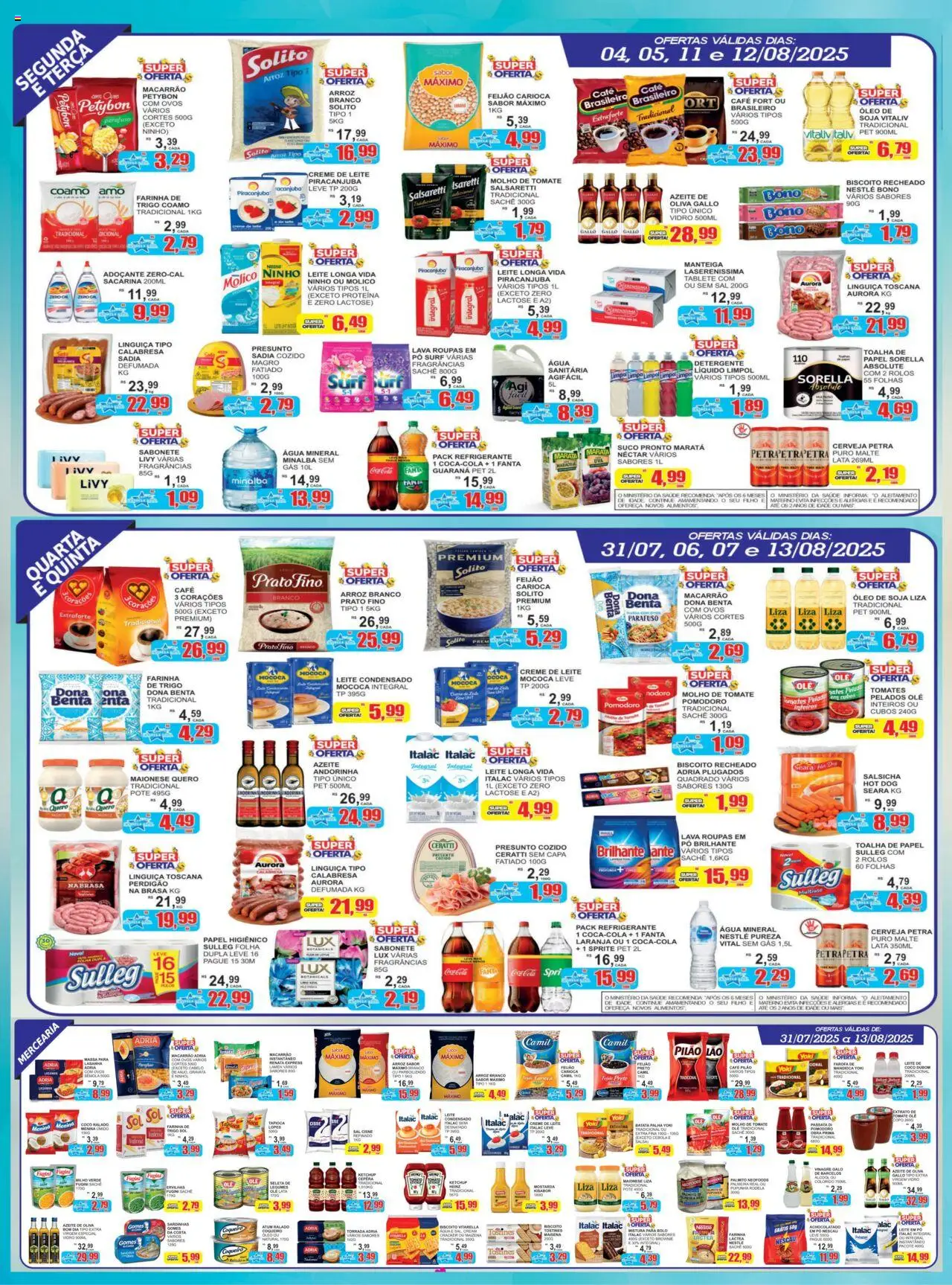 Estrela Azul Folheto - válido de 31.07.2025 | Página: 2 | Produtos: Detergente, Macarrão, Creme, Leite condensado