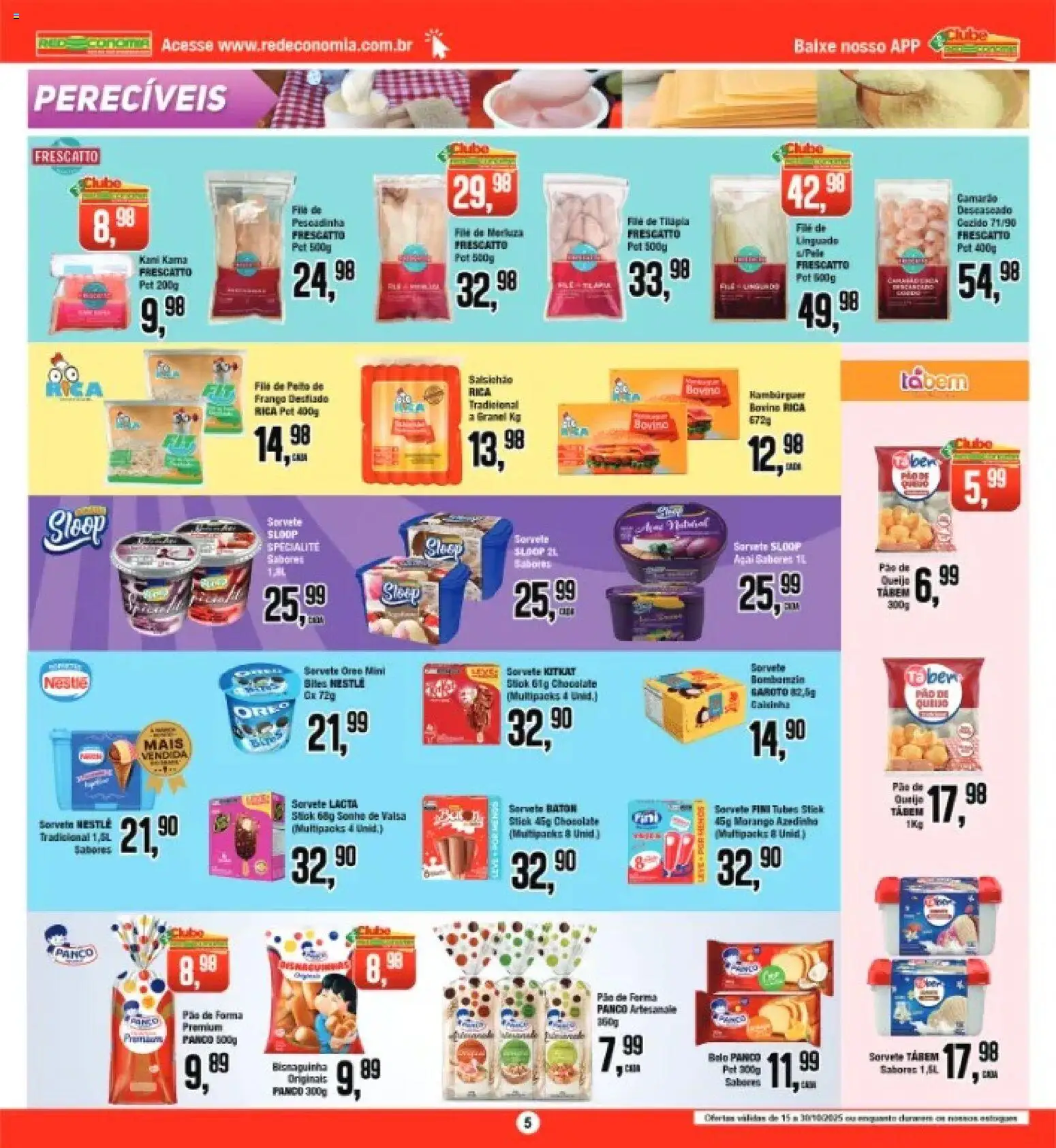 Princesa Folheto - válido de 15.10.2025 | Página: 4 | Produtos: Pão de forma, Sorvete, Filé de tilápia, Peito de frango