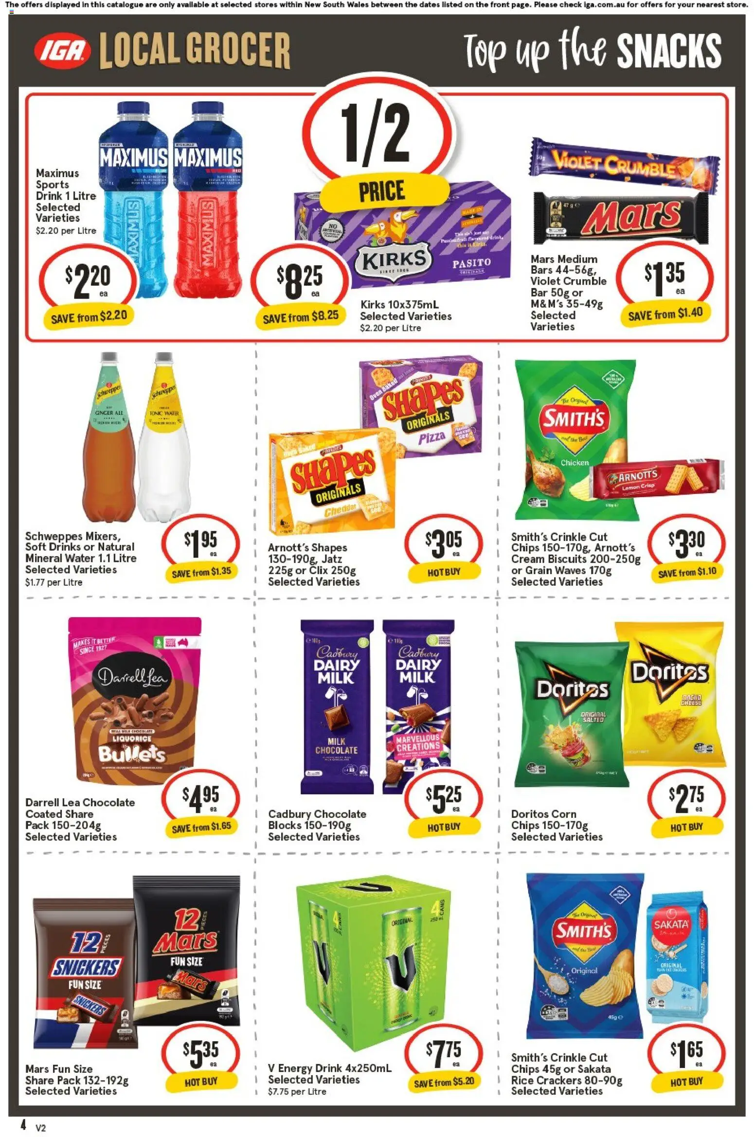 IGA catalogue - valid from 24.12.2025 | Page: 4 | Products: Chocolate, Chicken, Rice, Chips