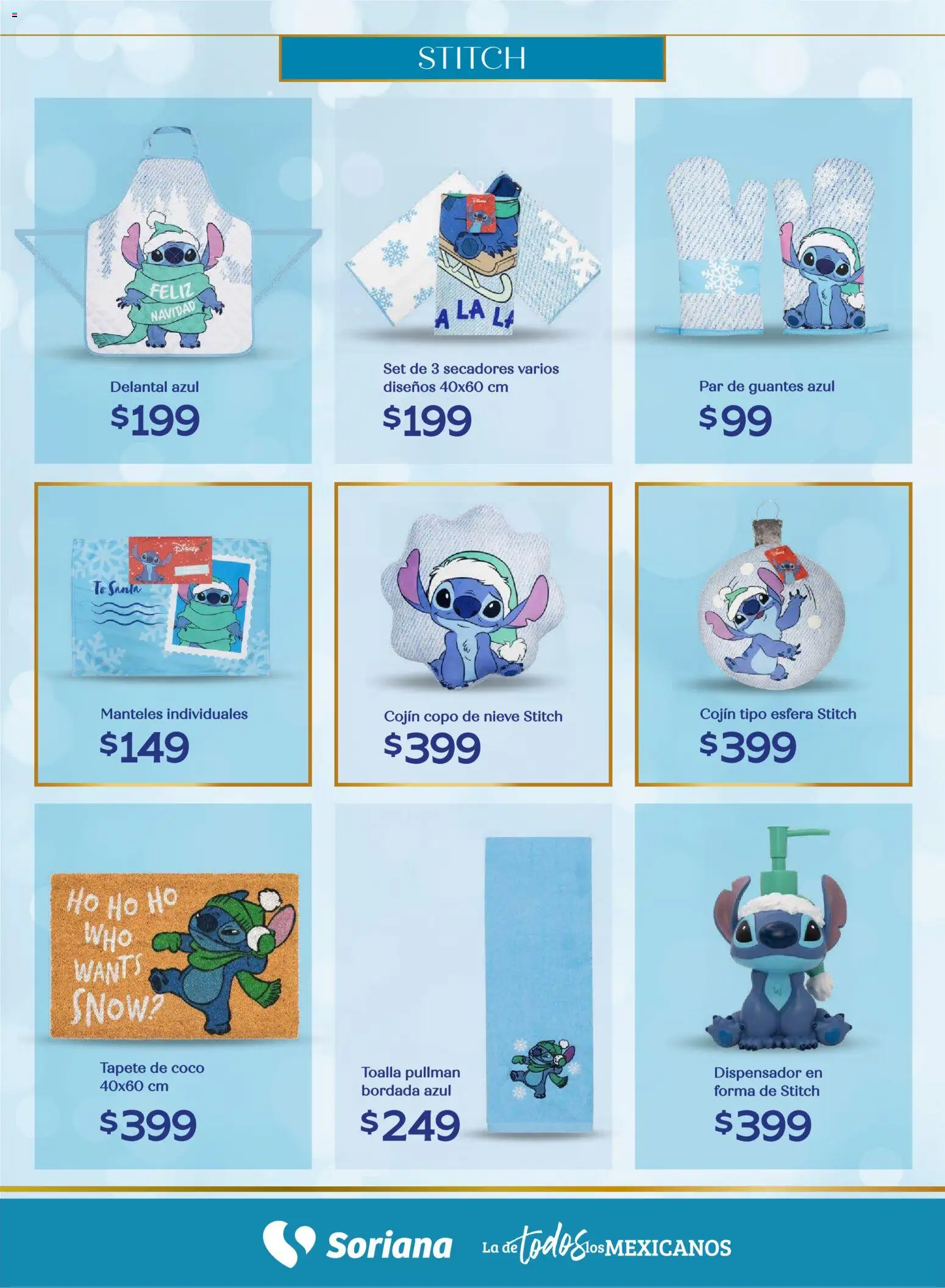 Nuevas ofertas de Soriana válidas en toda la República Mexicana desde el 25.09.2025. ¡Encuentra las mejores ofertas en Soriana - Decoración Navideña Súper Nacional! | Página: 41 | Productos: Delantal, Guantes, Toalla, Tapete