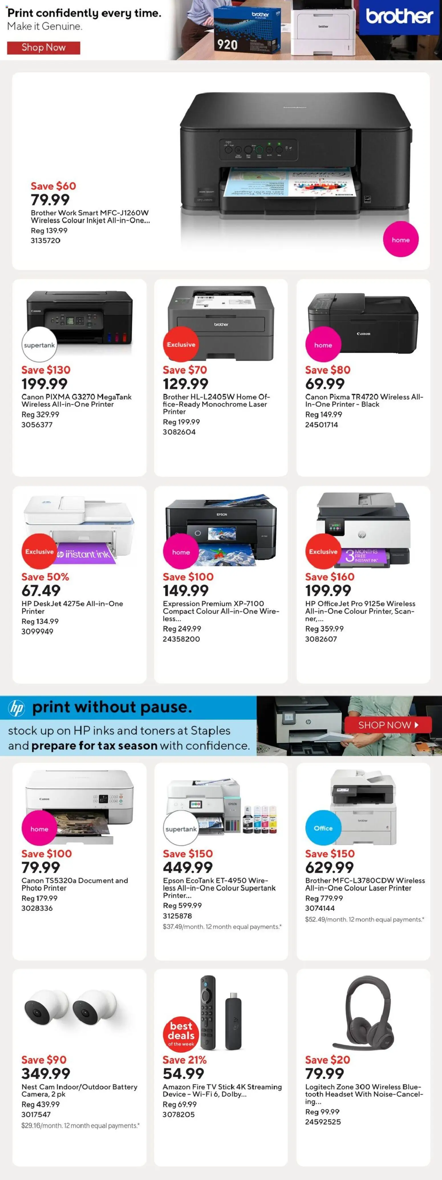 Staples flyer valid from 27.02.2026 | Page: 11 | Products: Printer, Tv, Battery