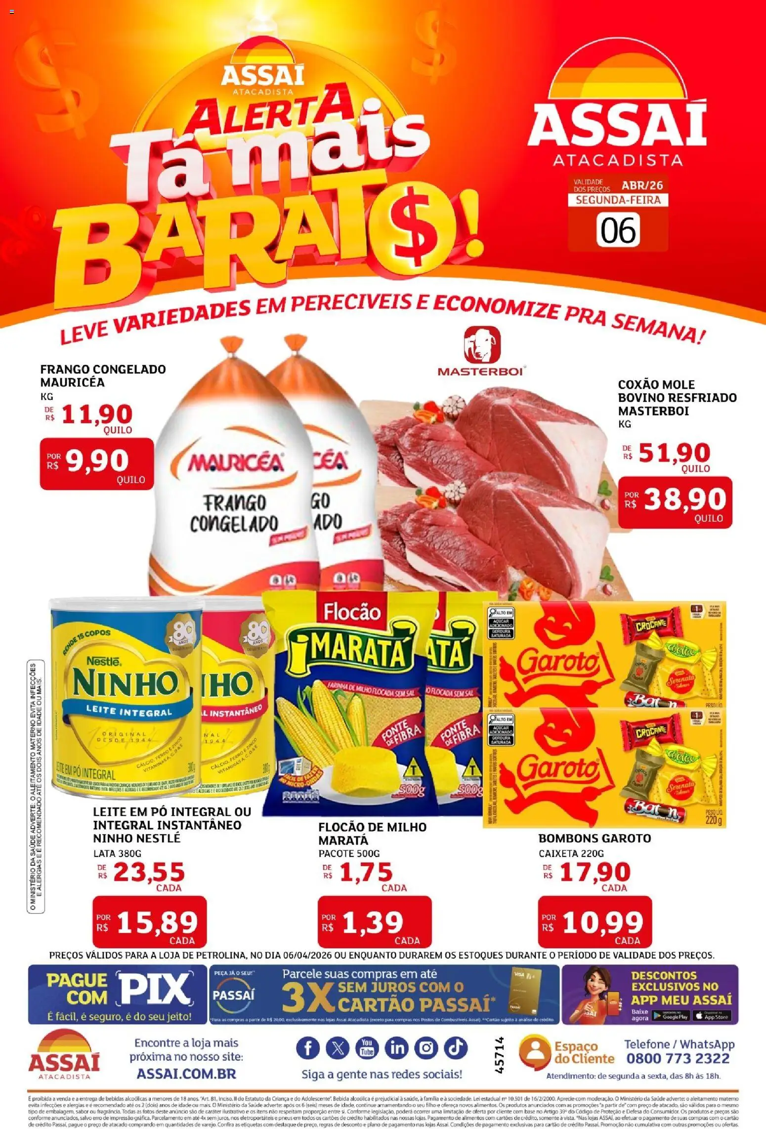 Assaí Atacadista Folheto - válido de 06.04.2026 | Página: 1 | Produtos: Ferro, Pneus, Base, Copos