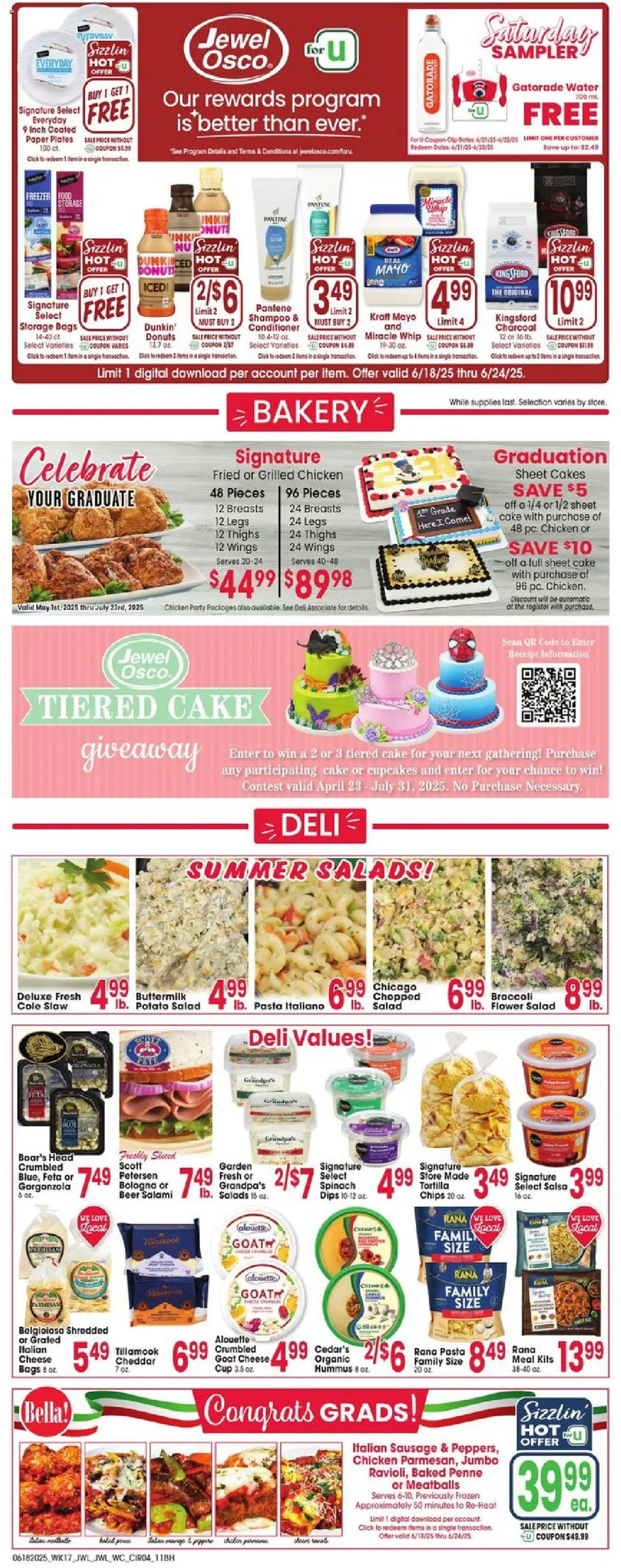 Jewel Osco Weekly Ad - IN - valid from 18.06.2025 | Page: 4 | Products: Broccoli, Conditioner, Salad, Water