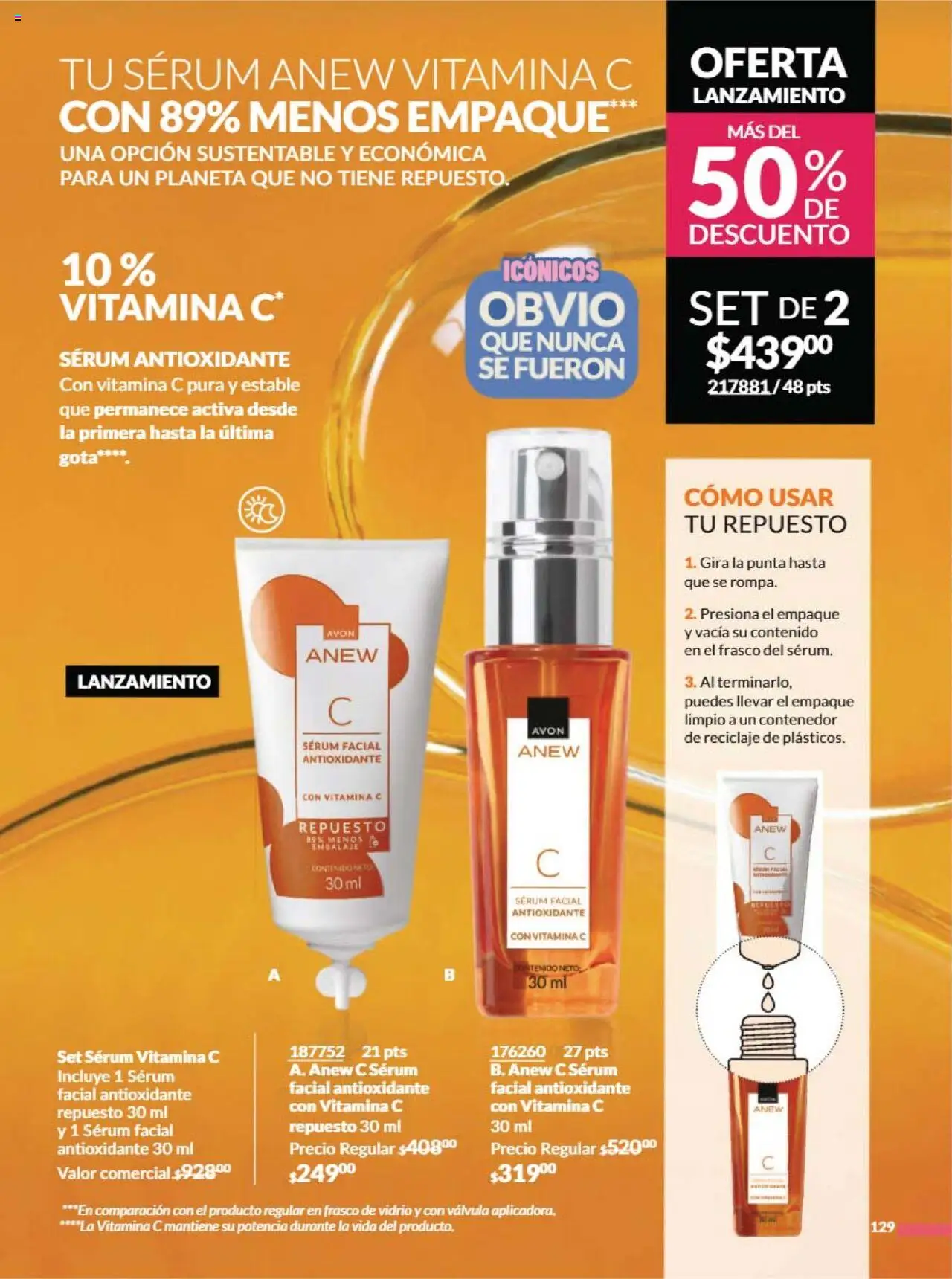 Nuevas ofertas de AVON válidas en toda la República Mexicana desde el 12.09.2025. ¡Encuentra las mejores ofertas en AVON - Campaña 15 2025! | Página: 136 | Productos: Serum, Frasco, Válvula, Contenedor