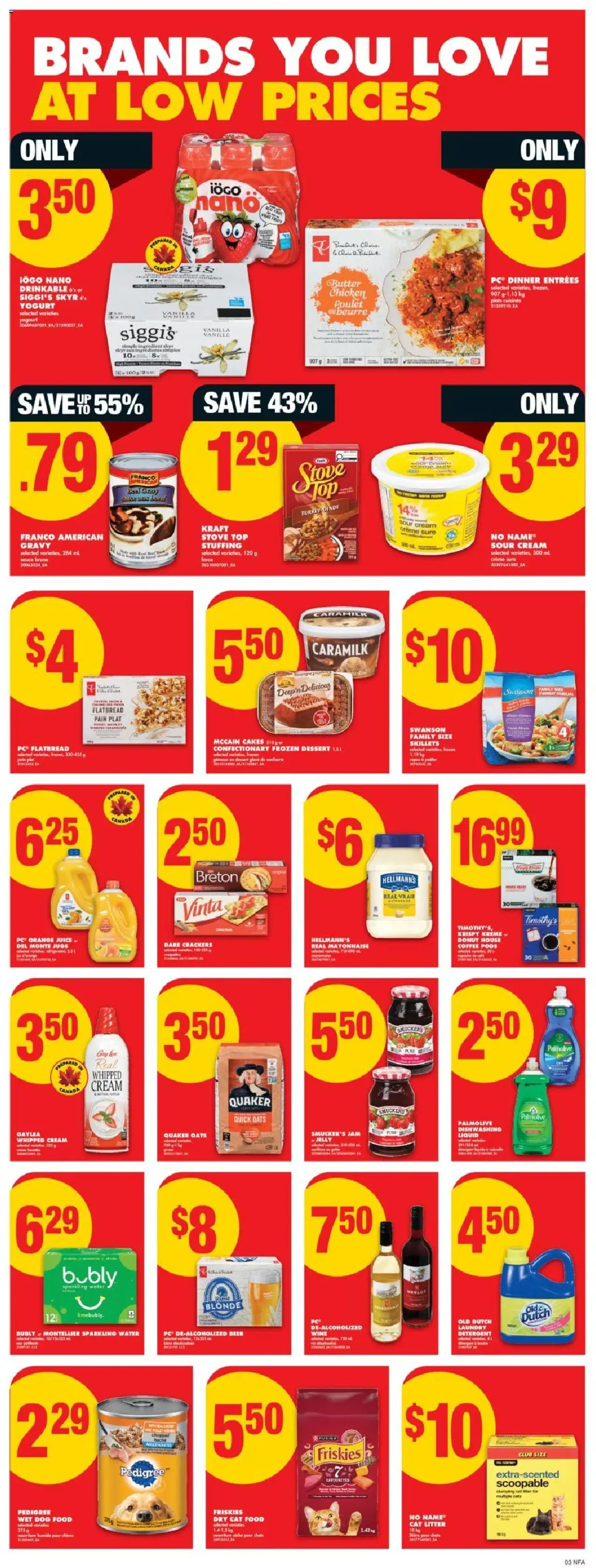 No Frills flyer valid from 09.10.2025 | Page: 4 | Products: Turkey, Yogurt, Coffee, Wine