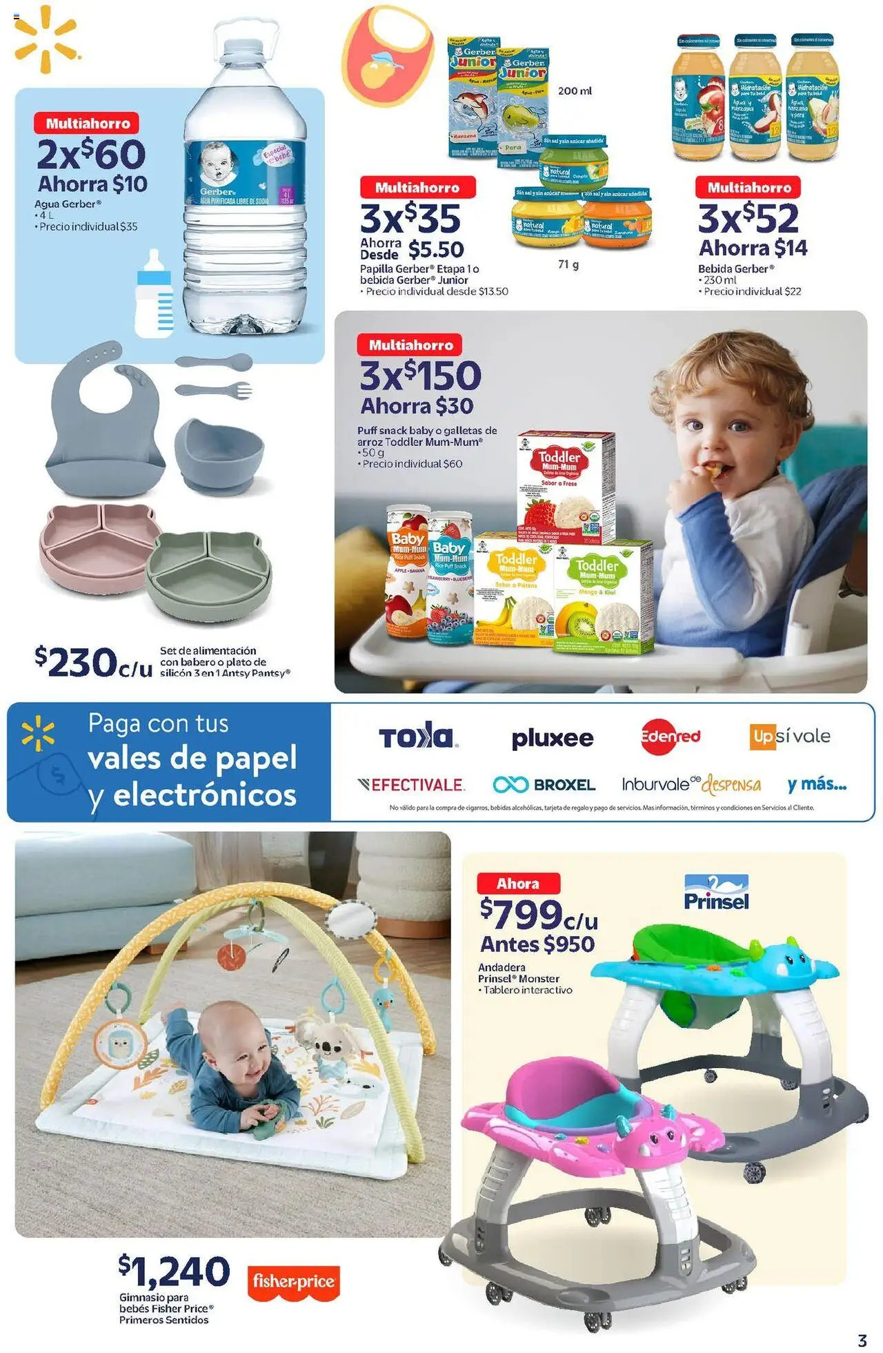 Nuevas ofertas de Walmart válidas en toda la República Mexicana desde el 14.08.2025. ¡Encuentra las mejores ofertas en Walmart - Folleto Bebé! | Página: 3 | Productos: Manzana, Mango, Galletas, Despensa