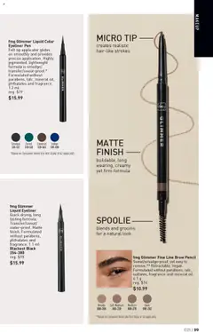 Preview of fmg Glimmer Liquid Color Eyeliner Pen, Felt tip applicator glides on smoothly and provides precise application. Highly pigmented, lightweight formula is smudge/transfer/sweat-proof.* Formulated without parabens, talc, mineral oil, phthalates and fragrance. 1.2 ml from shop Avon valid from 09.10.2025 | Page: 99 | Products: Fragrance, Eyeliner