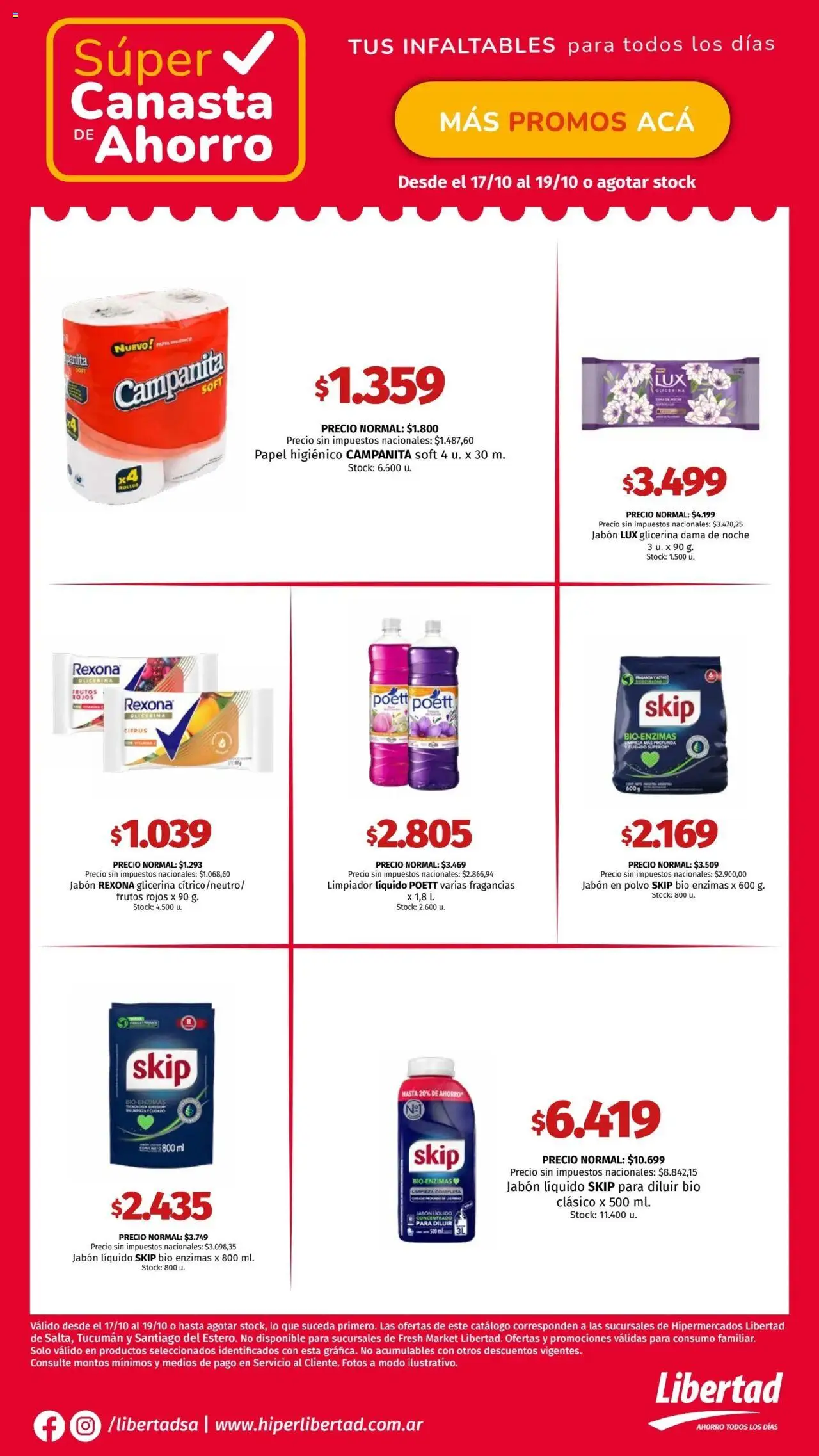 Hipermercado Libertad catálogo │ válido desde el 17.10.2025 | Página: 5 | Productos: Papel higiénico, Polvo, Jabón, Limpiador