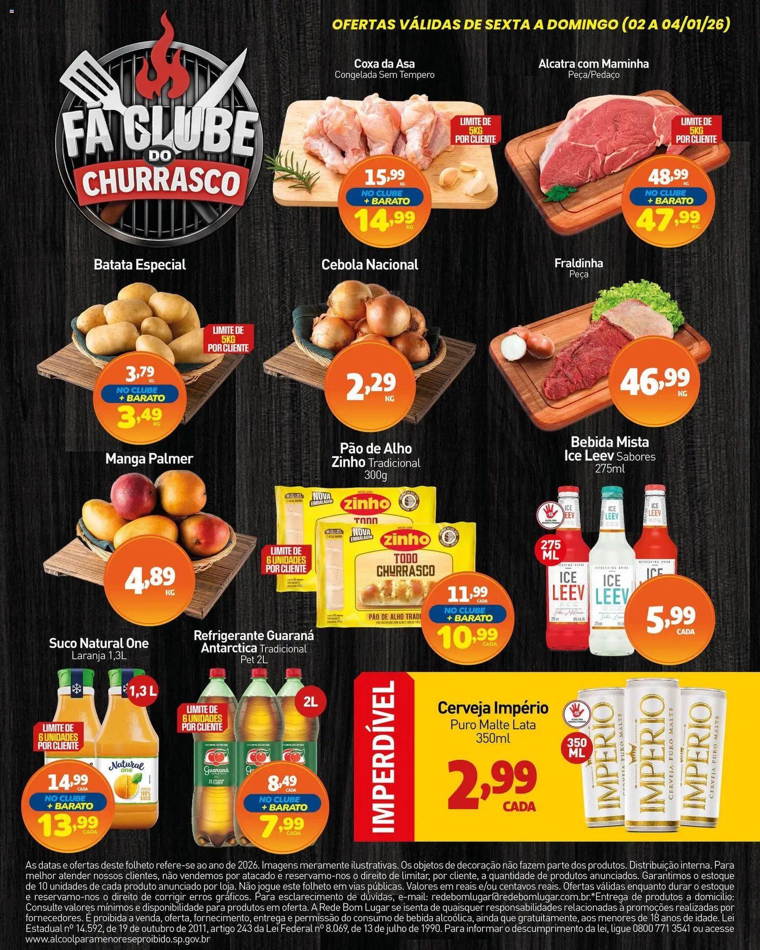 Rede Bom Lugar Folheto - válido de 02.01.2026 | Página: 3 | Produtos: Pão, Suco, Cerveja, Refrigerante