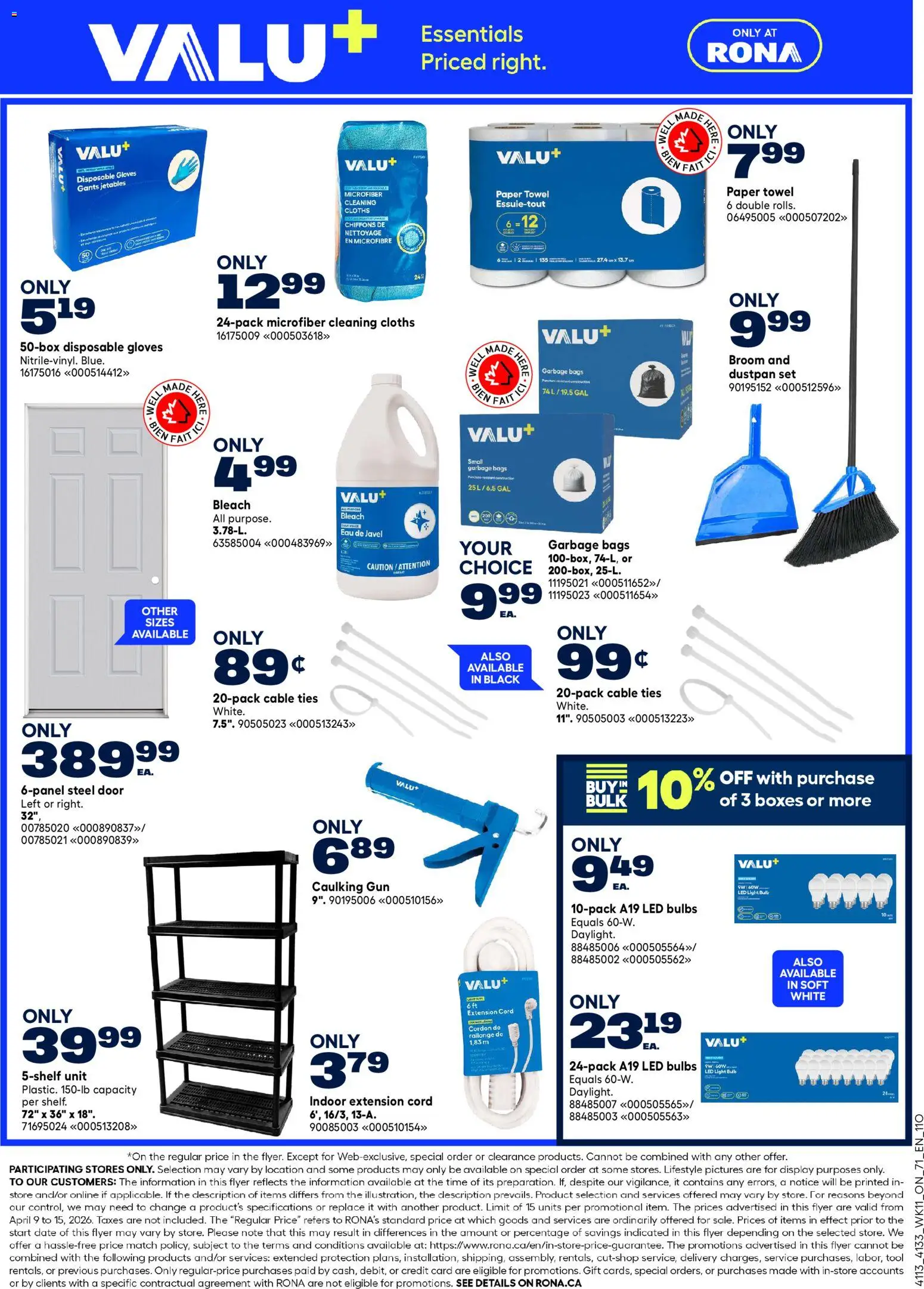 Rona flyer valid from 09.04.2026 | Page: 6 | Products: Gloves, Cable