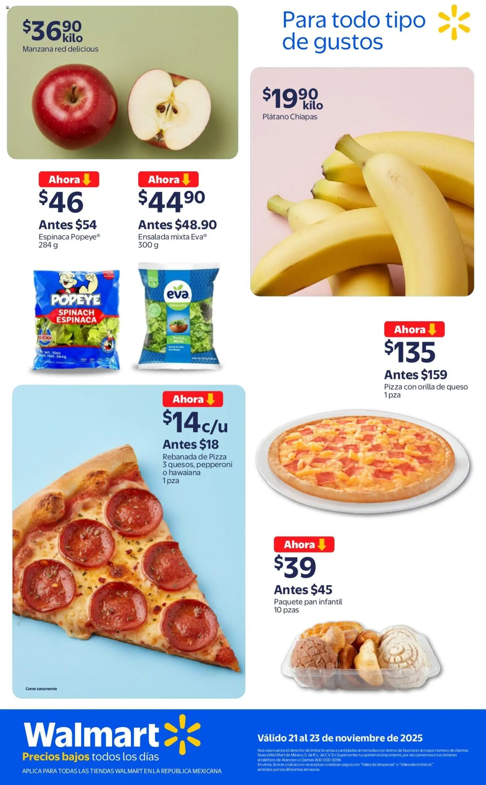 Nuevas ofertas de Walmart válidas en toda la República Mexicana desde el 21.11.2025. ¡Encuentra las mejores ofertas en Walmart folleto Precios bajos ! | Página: 3 | Productos: Queso, Pan, Pizza, Teléfono