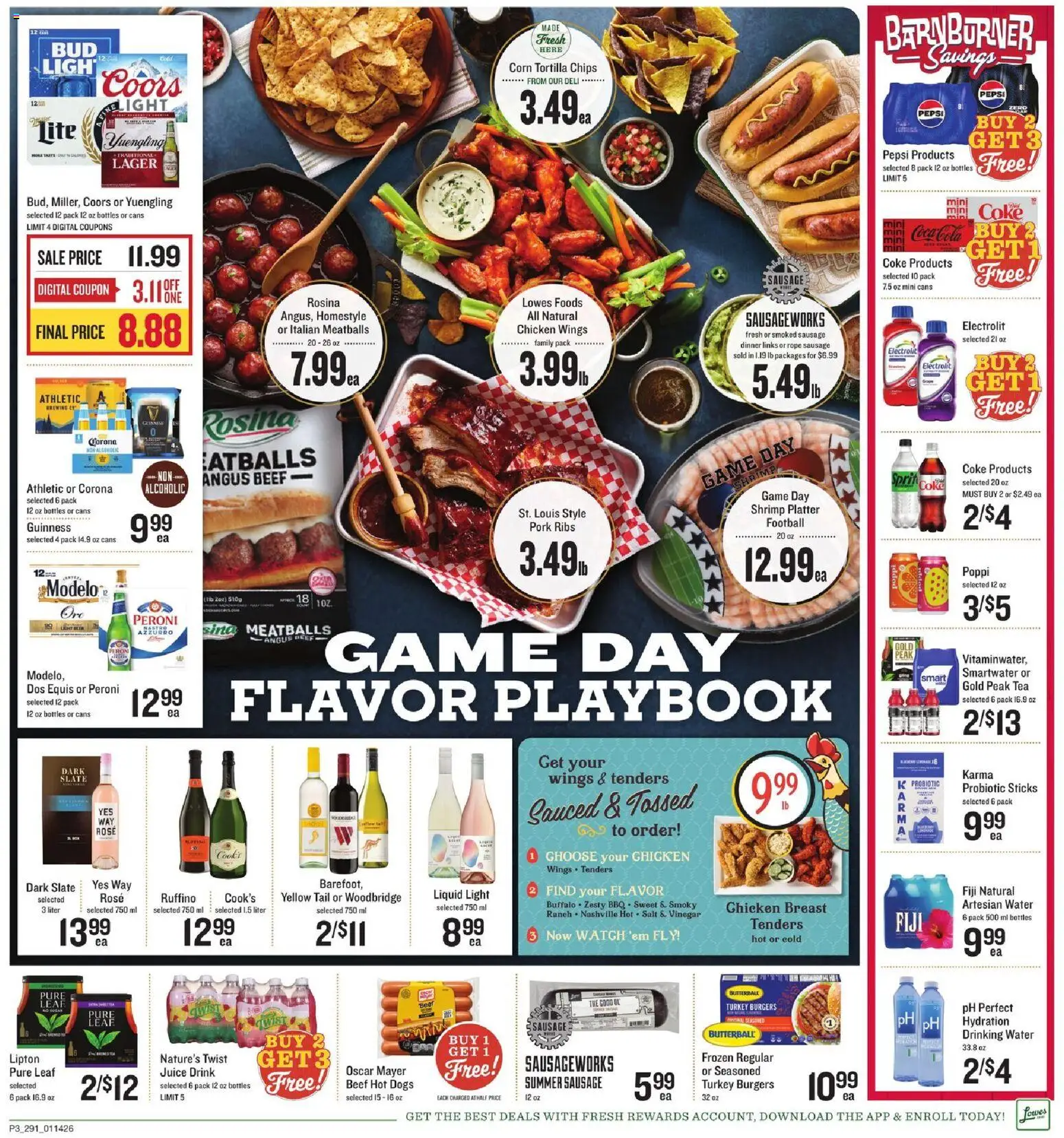 Lowes Foods Grand Opening - valid from 14.01.2026 | Page: 4 | Products: Pork, Beef, Sausage, Watch