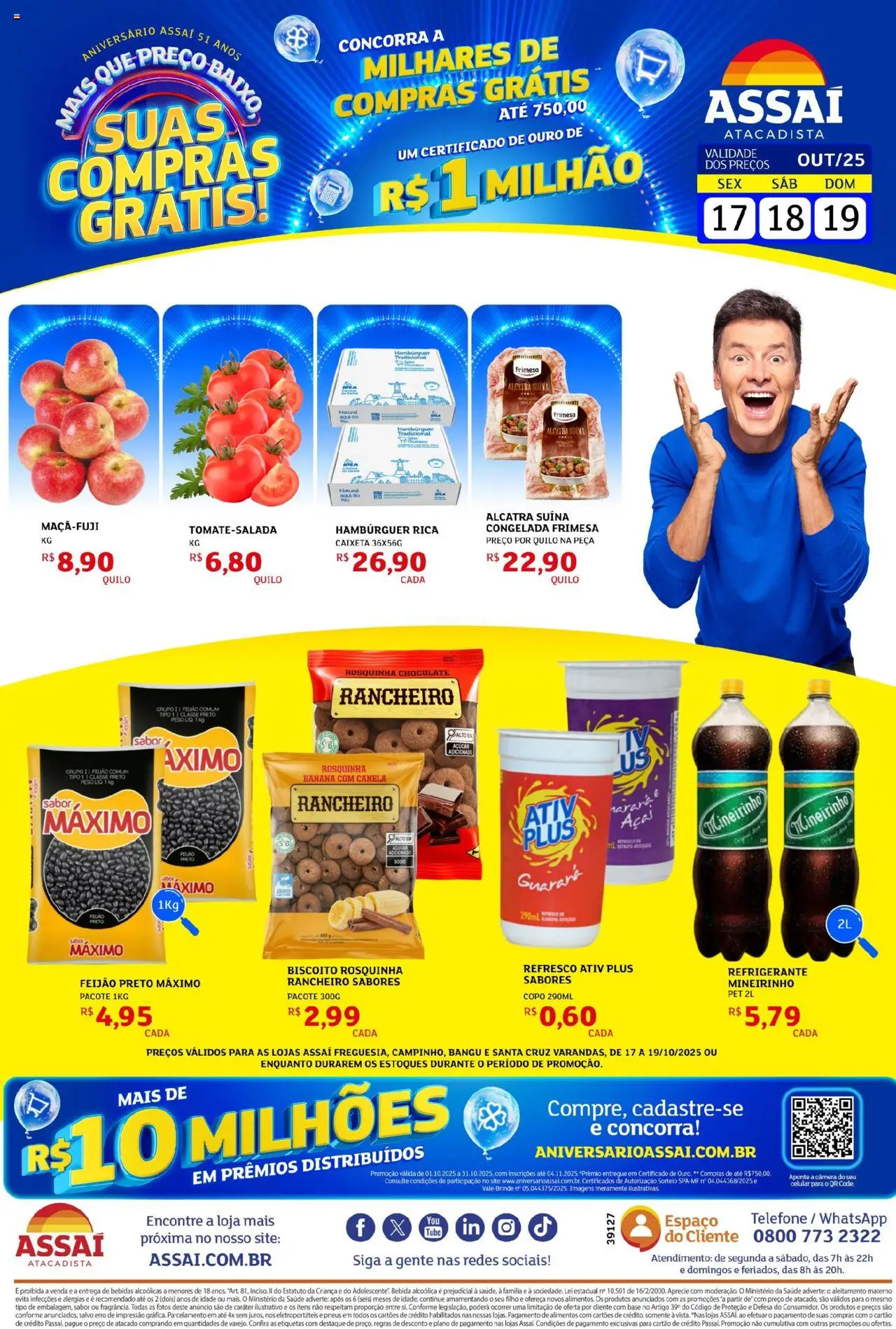 Assaí Atacadista Folheto - válido de 17.10.2025 | Página: 1 | Produtos: Refresco, Chocolate, Pneus, Açaí