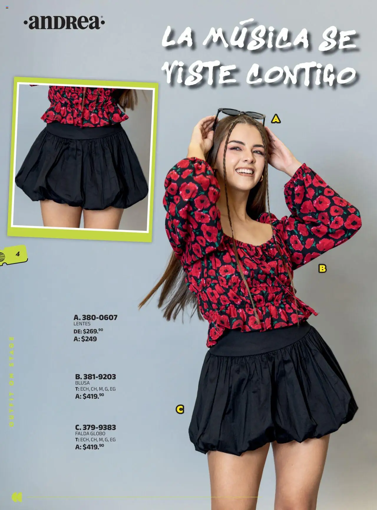 Nuevas ofertas de Andrea válidas en toda la República Mexicana desde el 28.09.2025. ¡Encuentra las mejores ofertas en Andrea - Catálogo Looks Festivales! | Página: 4 | Productos: Blusa, Lentes, Falda