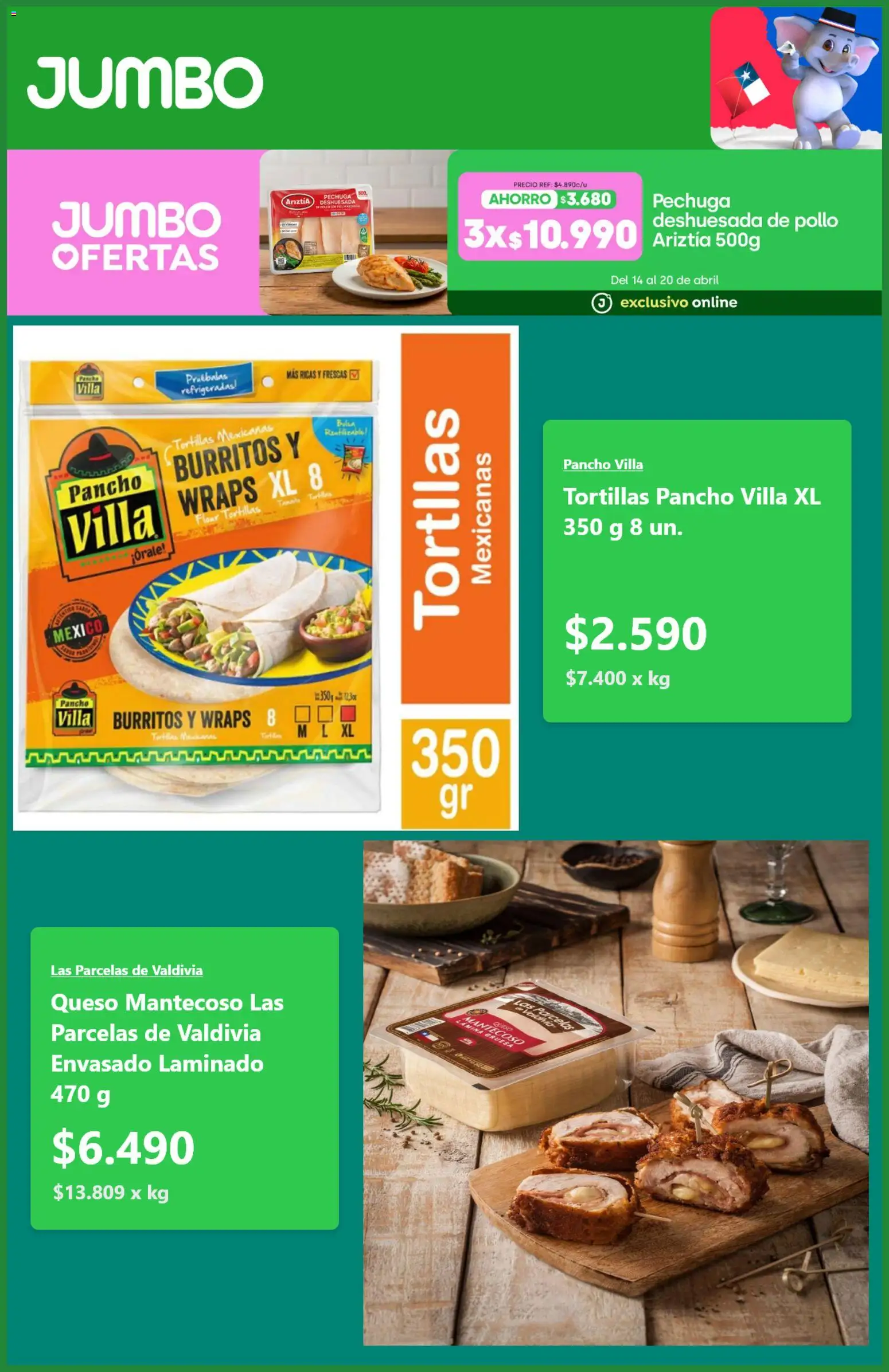 Jumbo Ofertas  │ válido desde el 14.04.2026 | Página: 5 | Productos: Bolsa, Queso, Pollo