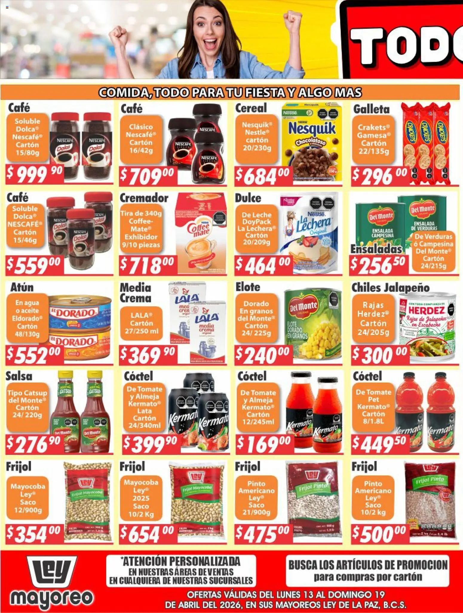 Nuevas ofertas de Casa Ley válidas en toda la República Mexicana desde el 13.04.2026. ¡Encuentra las mejores ofertas en Casa Ley folleto La Paz! | Página: 5 | Productos: Atún, Aceite, Café, Ensalada