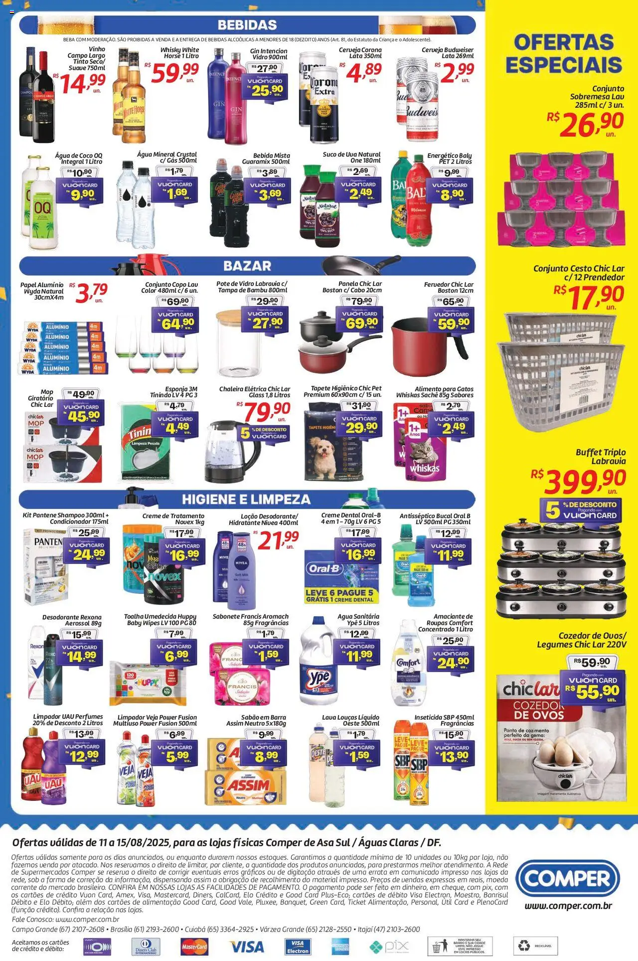 Comper Folheto - válido de 11.08.2025 | Página: 4 | Produtos: Desodorante, Vinho, Rexona, Água sanitária
