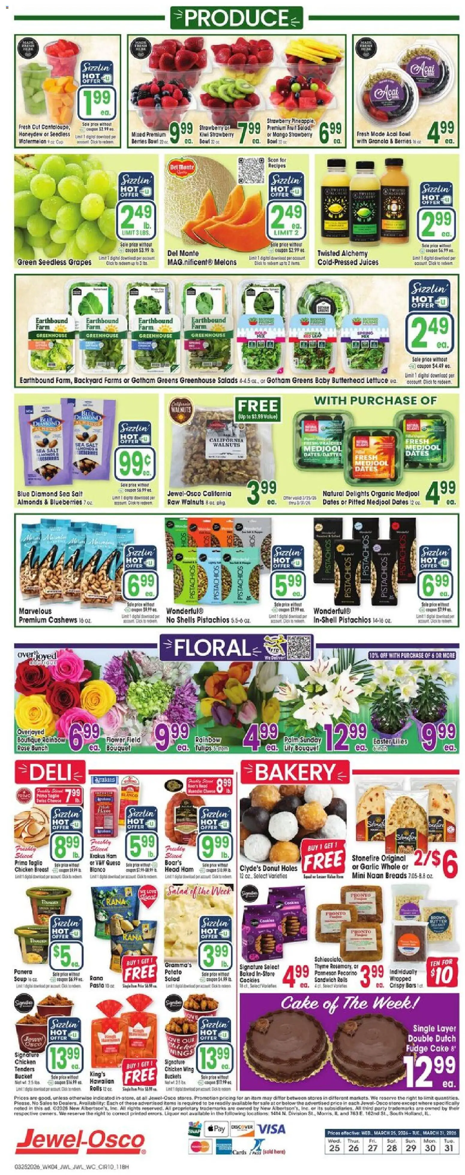 Jewel Osco Weekly Ad - IN - valid from 25.03.2026 | Page: 10 | Products: Berries, Ham, Kiwi, Grapes