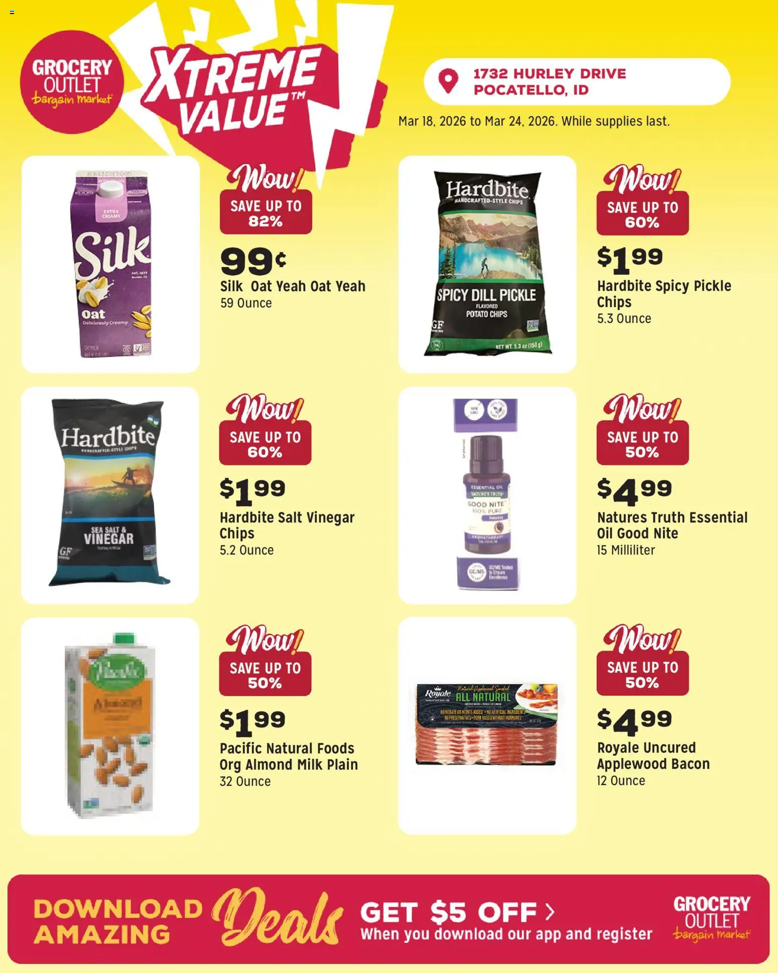 Grocery Outlet Weekly Ad - ID - valid from 18.03.2026 | Page: 7 | Products: Vinegar, Milk, Oil, Salt