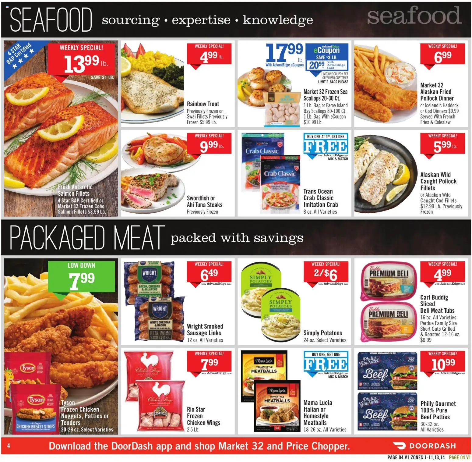 Price Chopper Weekly Ad - valid from 26.04.2026 | Page: 4 | Products: Beef, Potatoes, Sausage, Bag